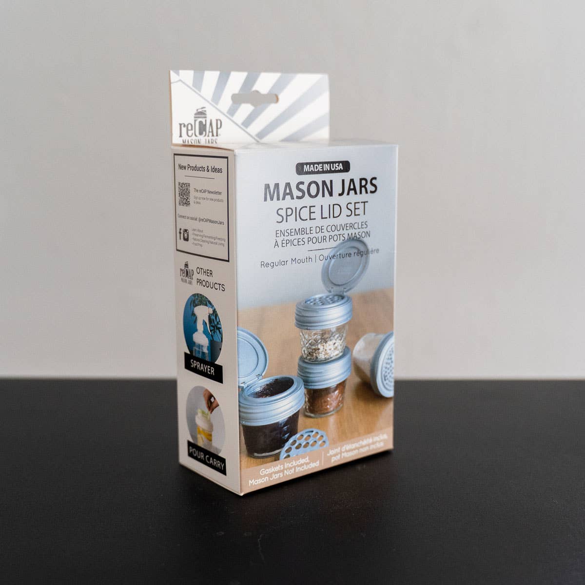 reCAP mason jar spice lid set case of 6
