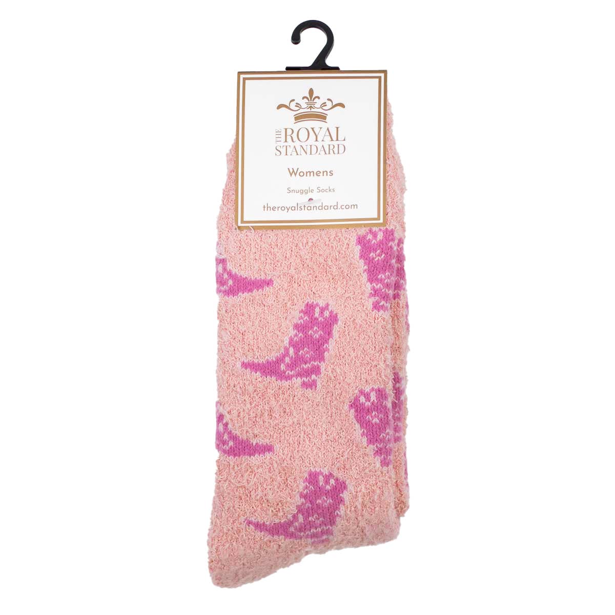 Women's Cowgirl Boots Snuggle Socks   Pink   One Size