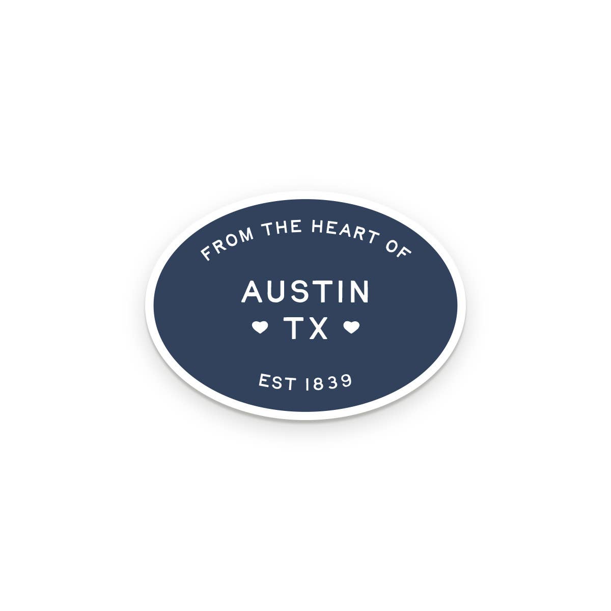 Custom City From The Heart sticker city name option