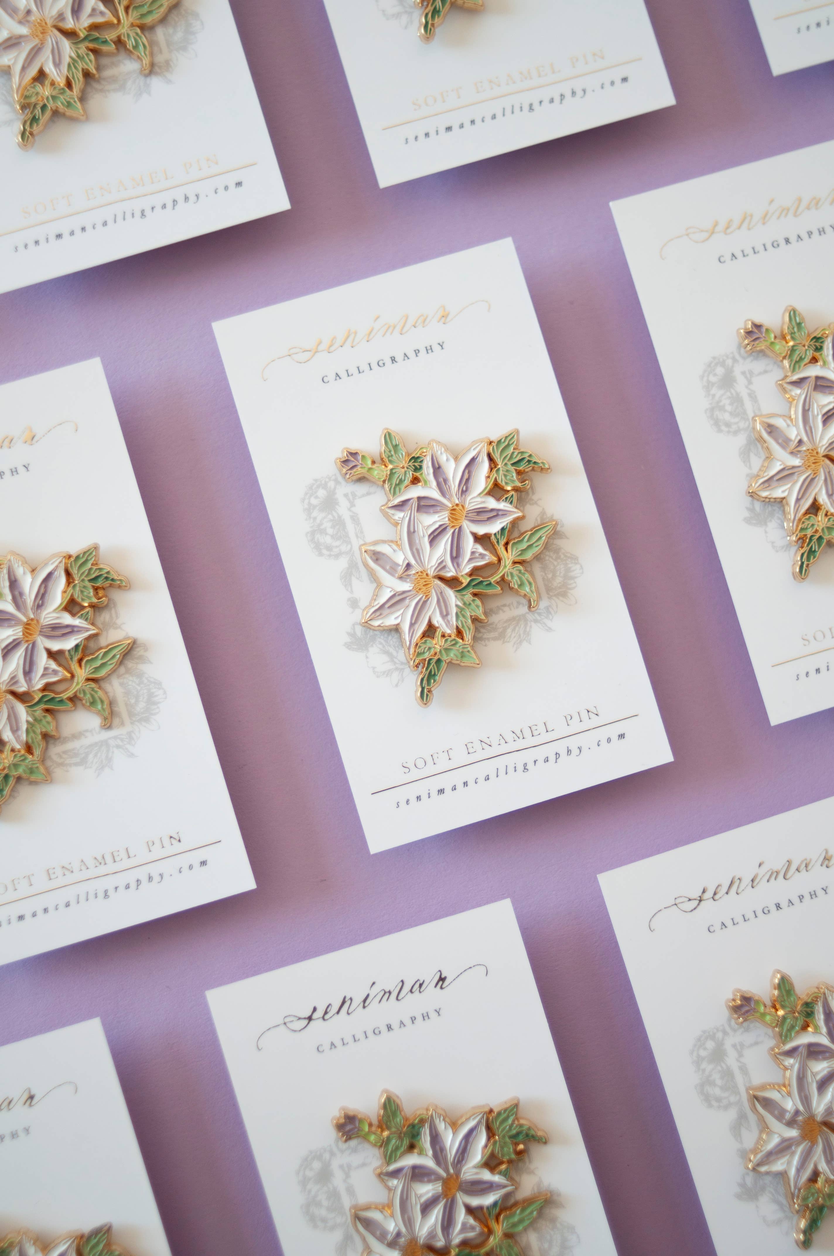 Clematis Enamel Pin
