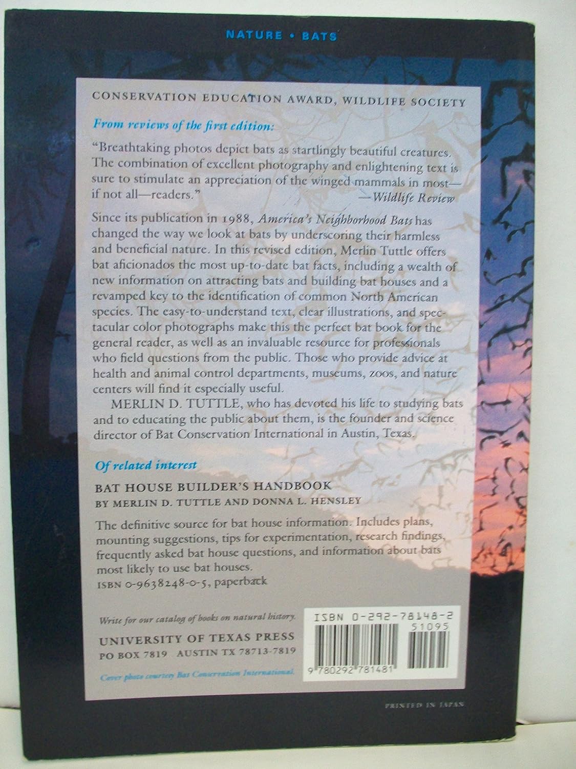 America's Neighborhood Bats: Understanding and Learning to Live in Harmony with Them - by Merlin D. Tuttle