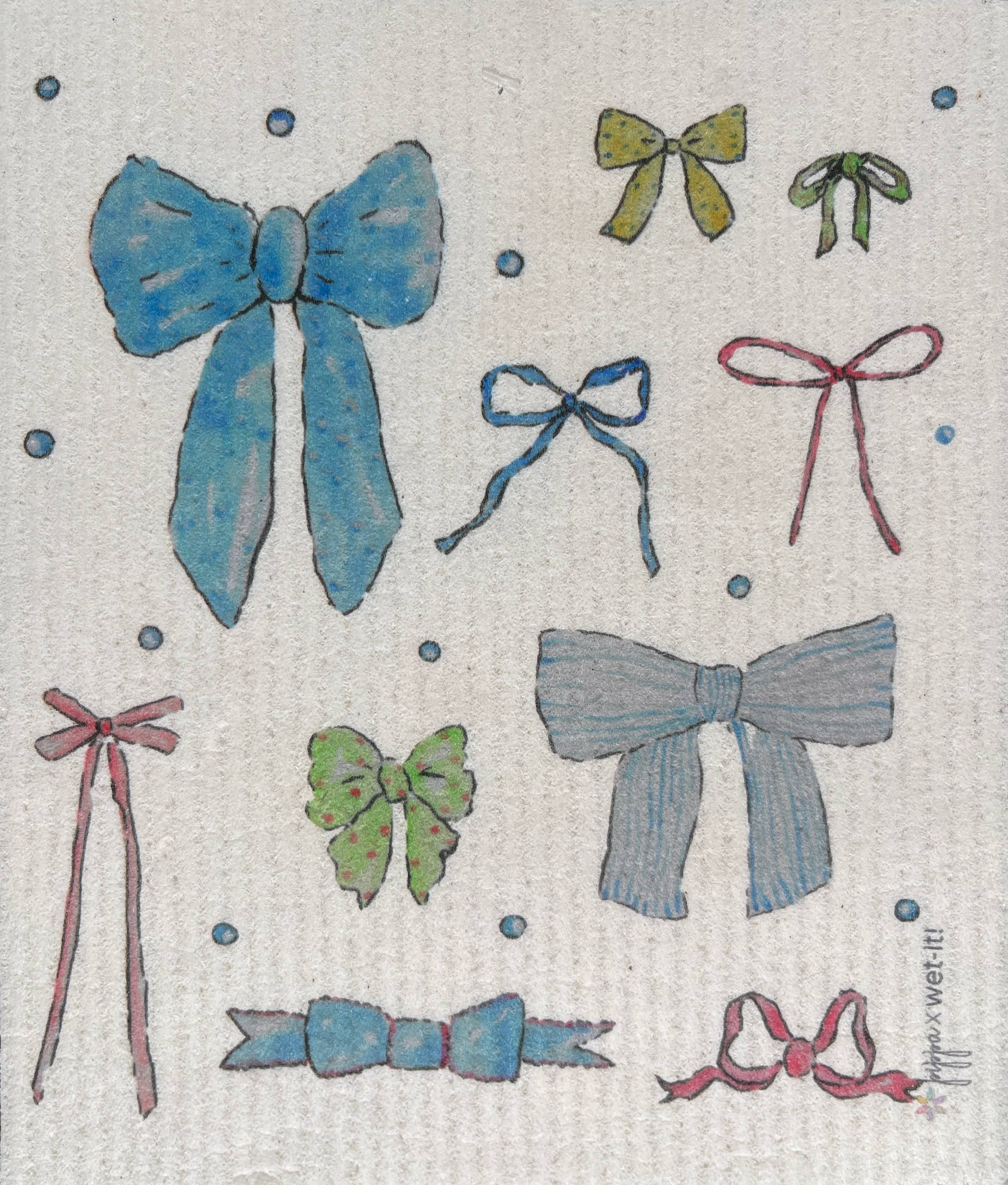 Dainty Bows Swedish cloth with bow pattern design