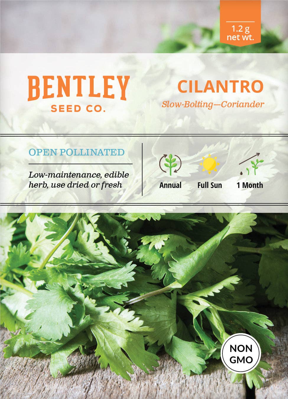 Slow Bolting Cilantro seed packet front