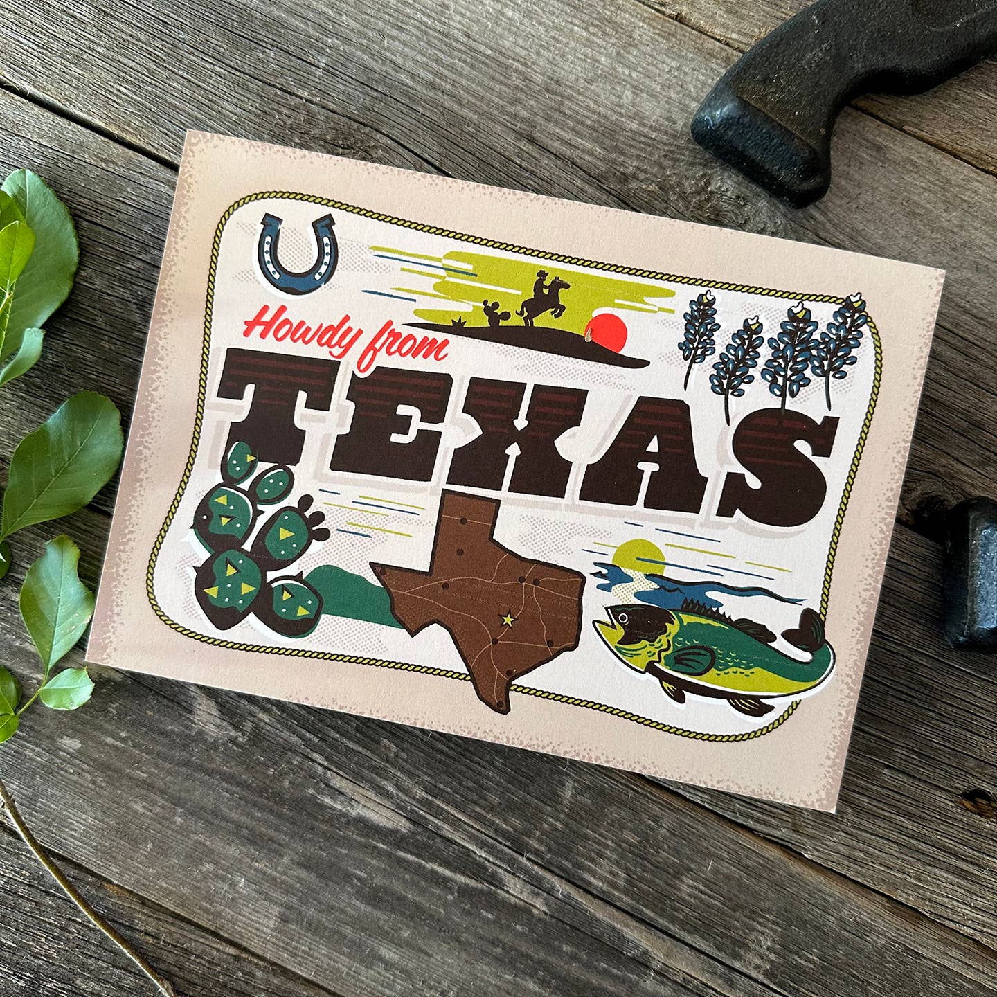Howdy from Texas Postcard close-up detail