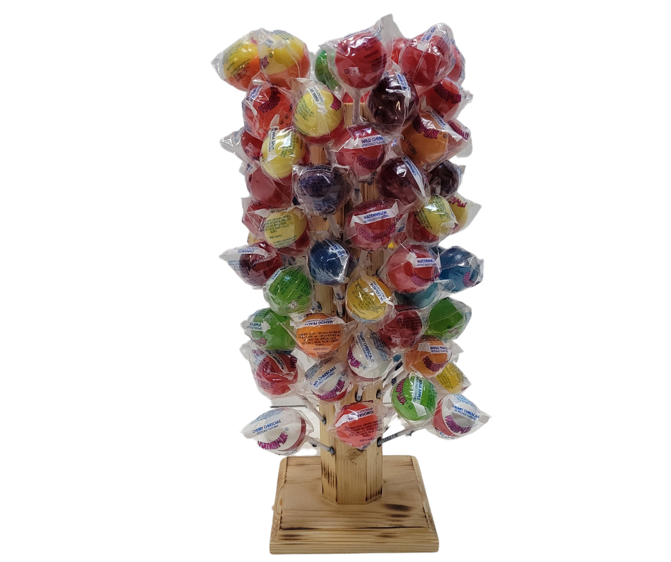 2.25" Burnt Wood Lollipop Pole Stand - 2.25" Diameter