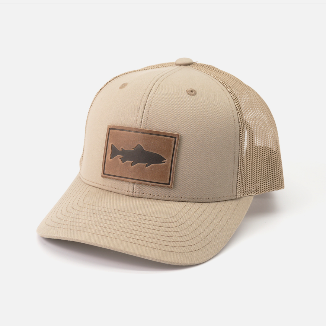 Trout Hat leather patch trucker cap fourth color front