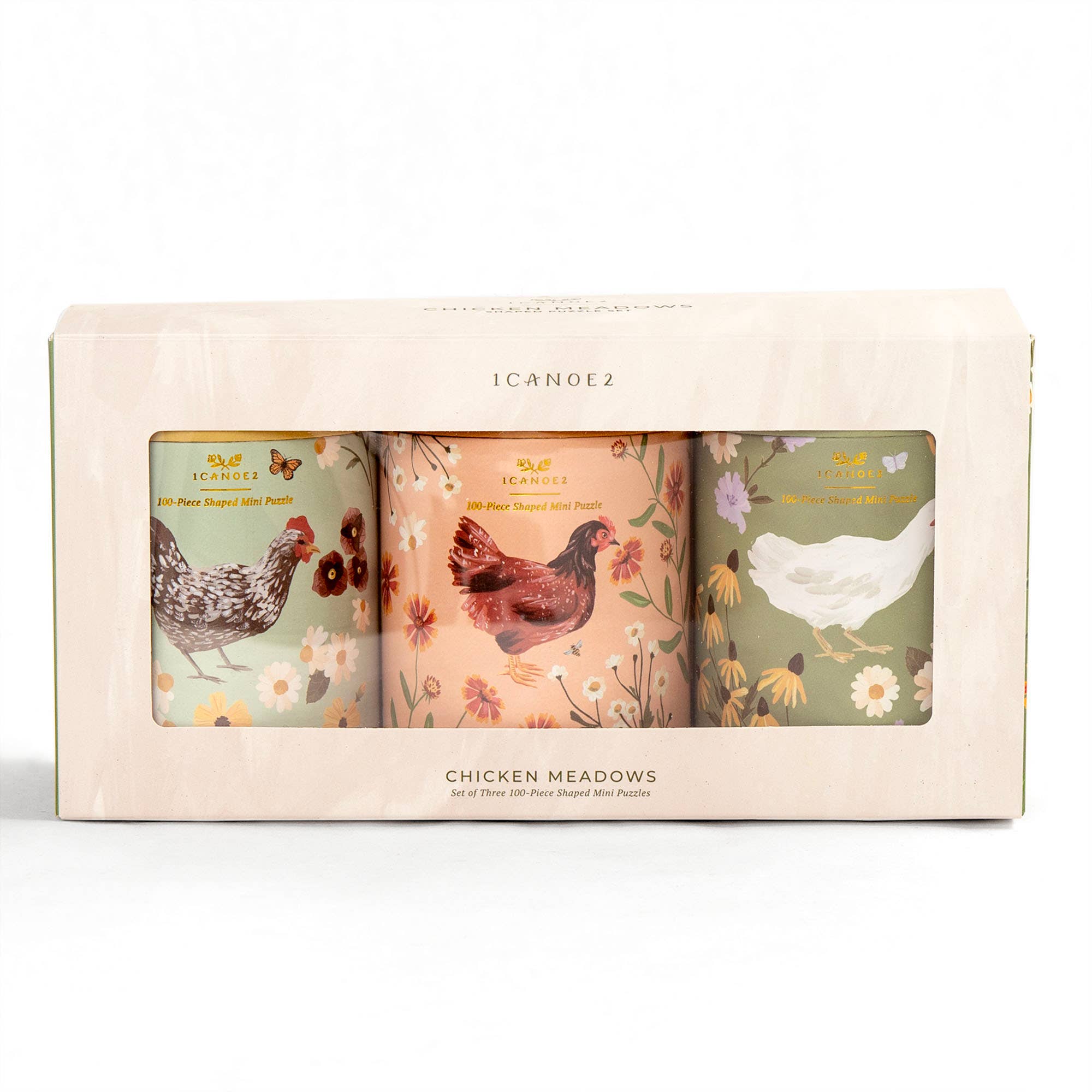 Chicken Meadows 100 piece mini jigsaw puzzle box