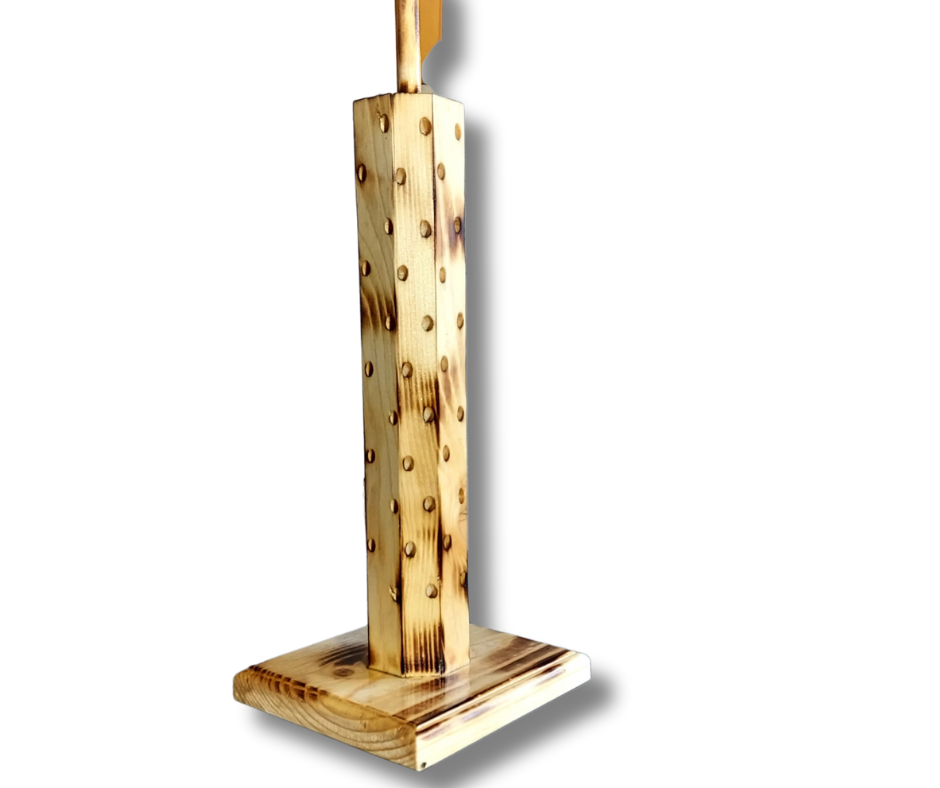 2.25" Burnt Wood Lollipop Pole Stand - 2.25" Diameter