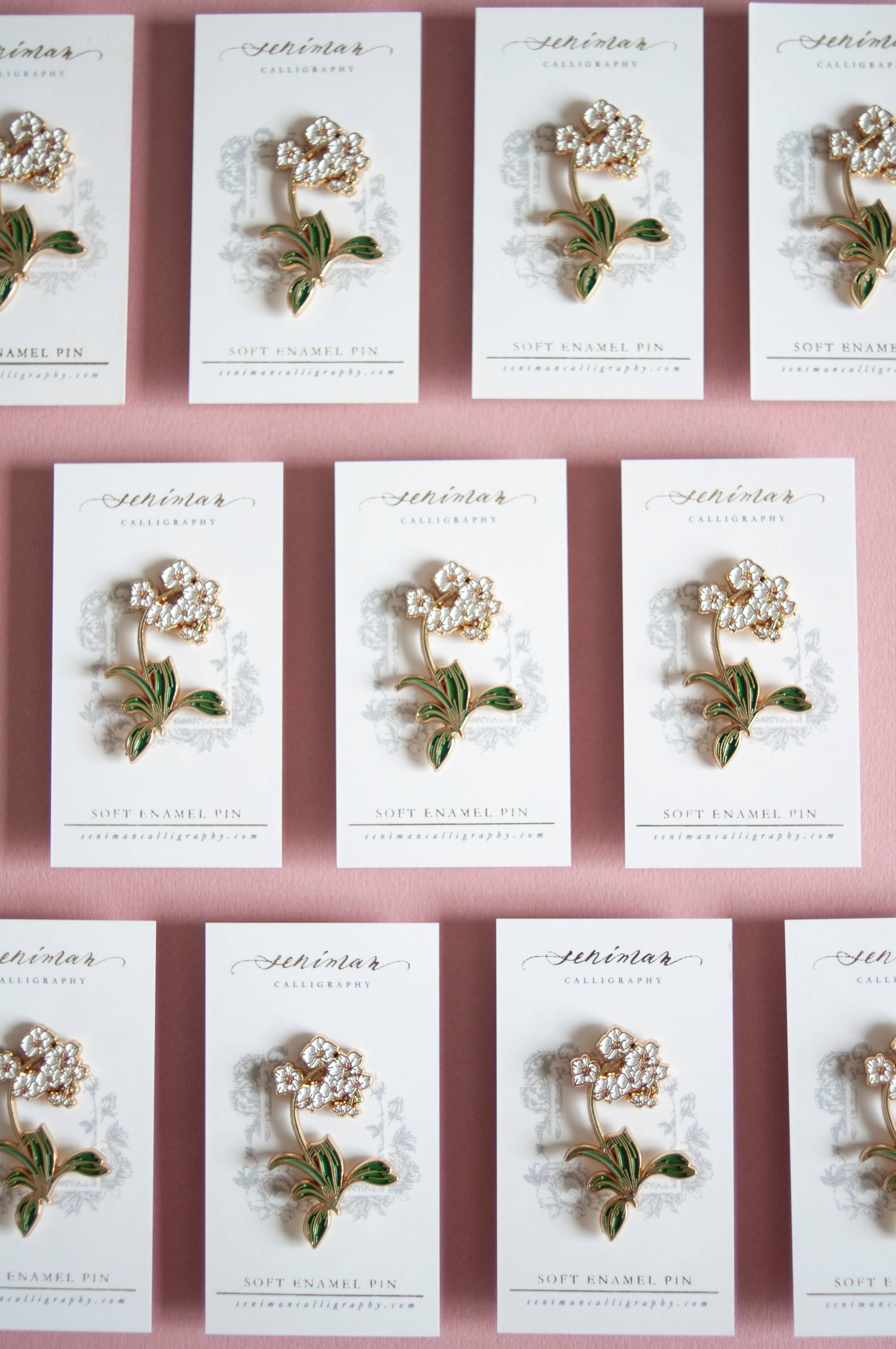 White Orchid Soft Enamel Pin