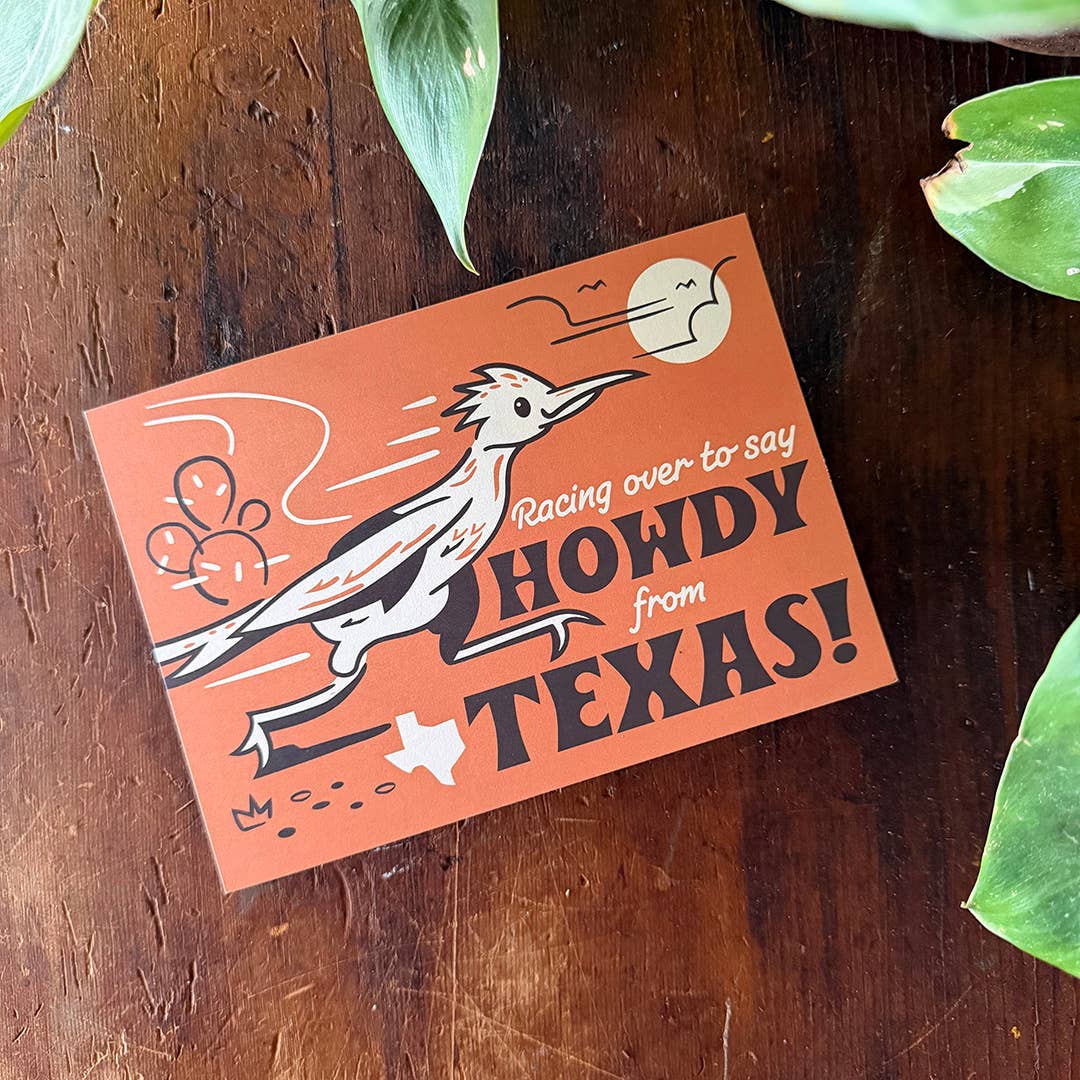 Howdy from Texas Roadrunner Postcard