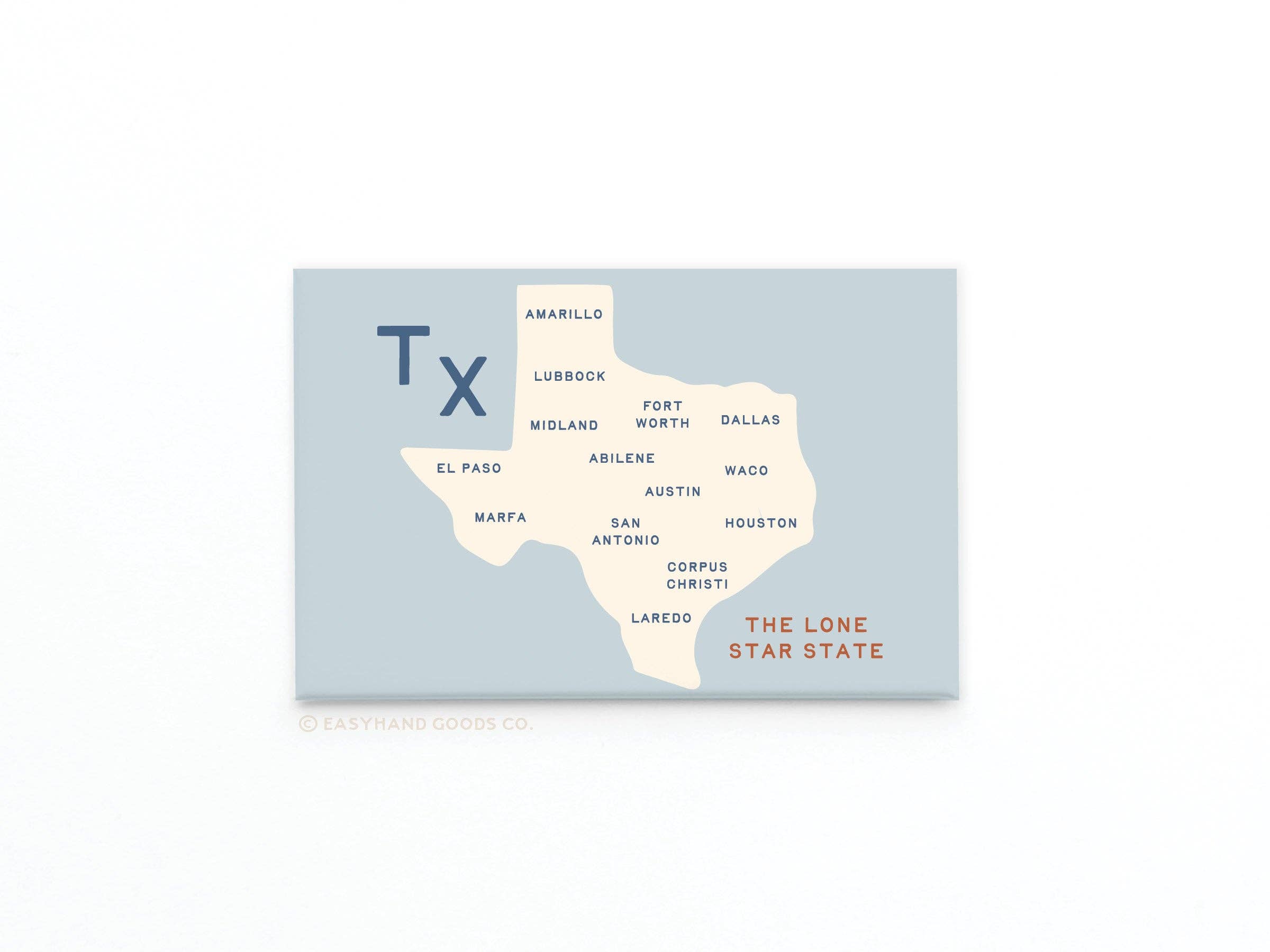 Texas Map refrigerator magnet with state outline