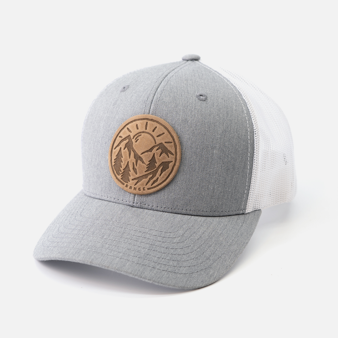 Vintage Sunrise Hat | Leather Patch Snapback: Brown/Khaki