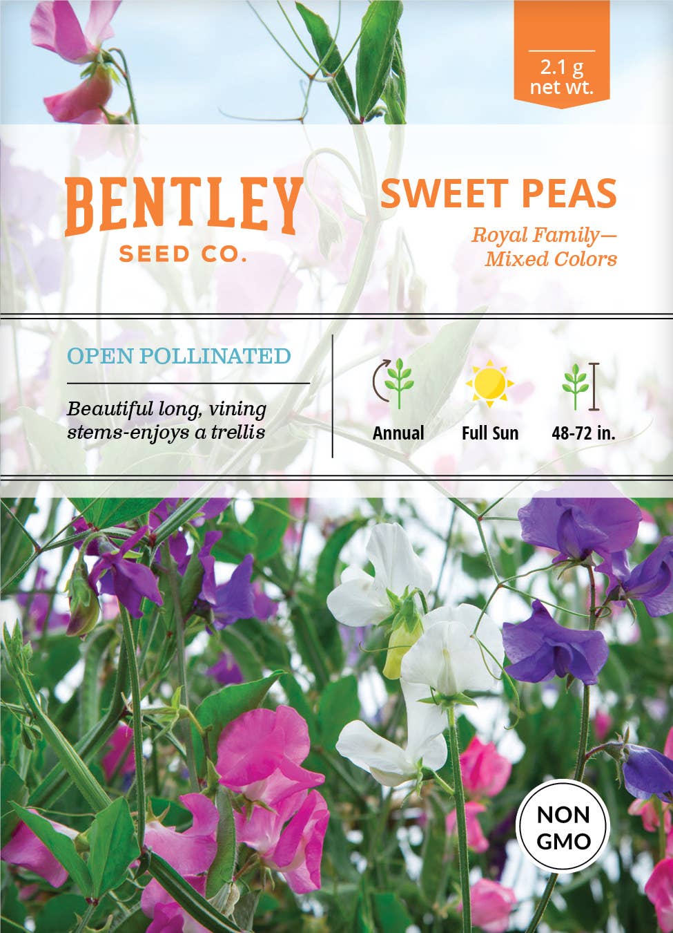 Brim Seed Co Sweet Peas Royal Family Mixed Colors seed packet