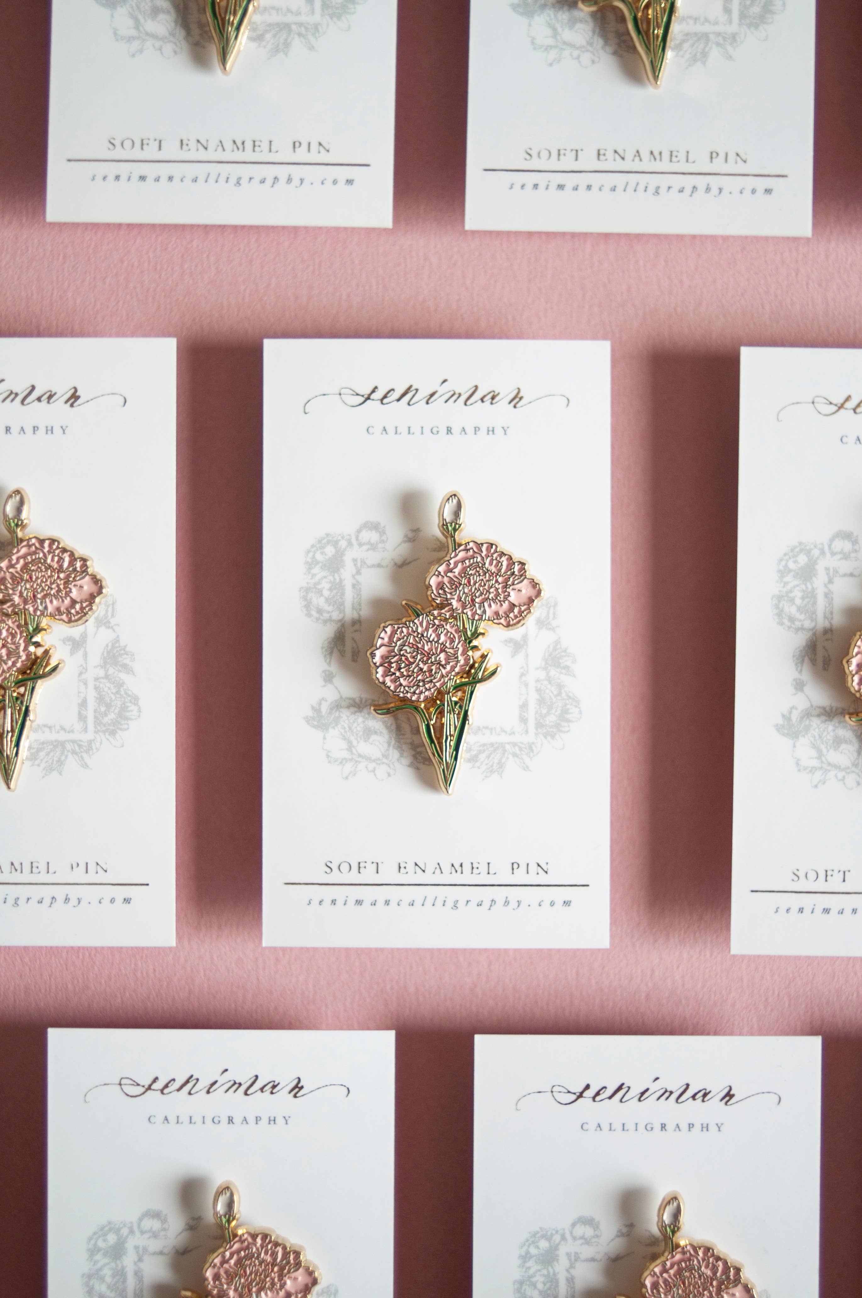 Pink Carnation Soft Enamel Pin