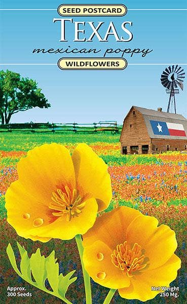 Texas Mexican Poppy wildflower seed packet