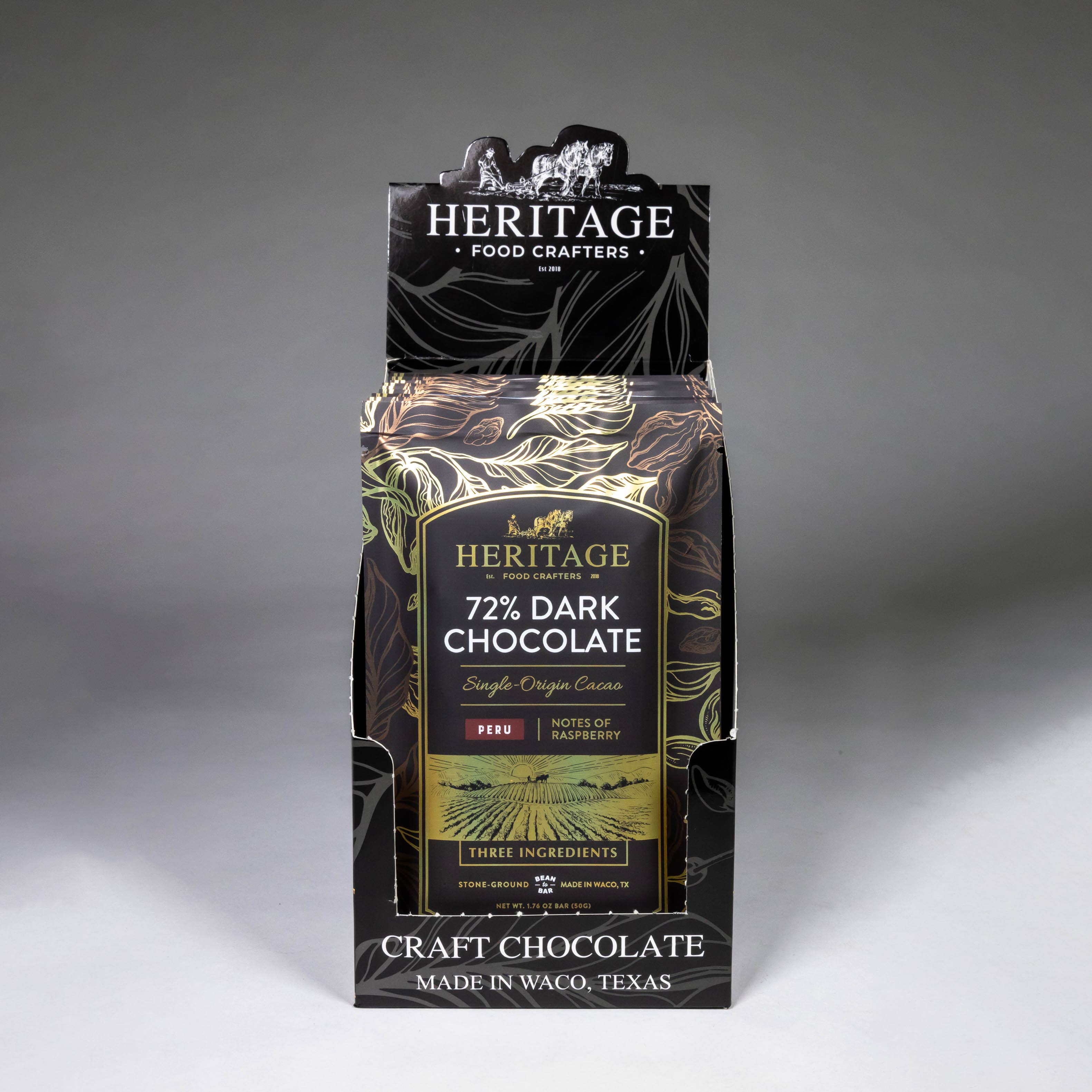 72% Peru Dark 50g award-winning craft chocolate bar