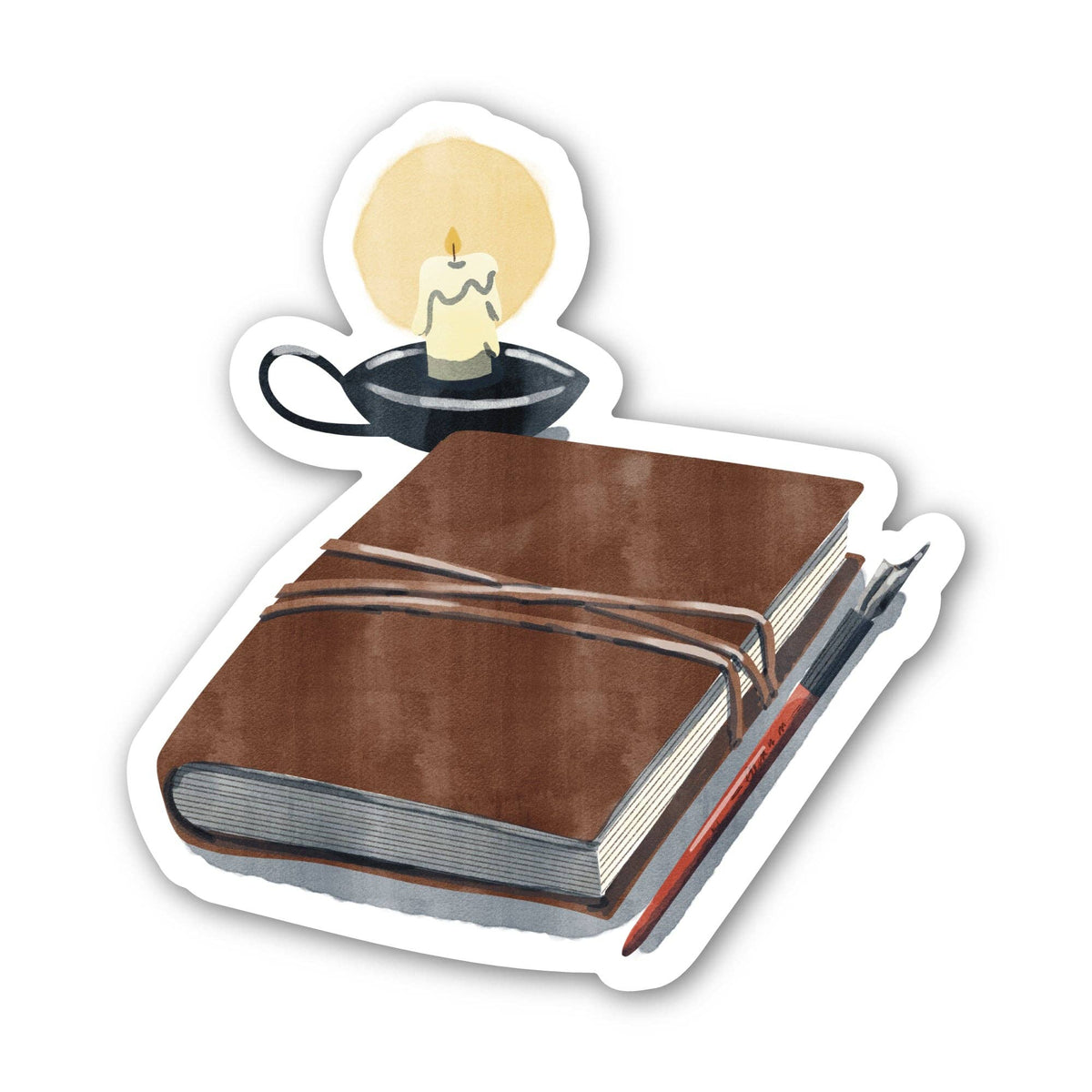Leather Journal Cozy Fall Sticker