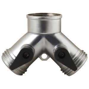 Melnor - Chrome Plated Metal 2-Way Hose Valve