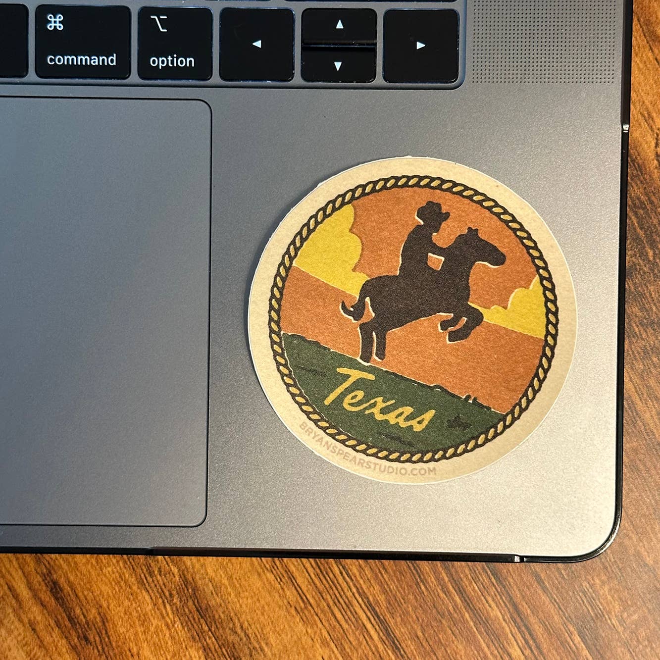 Texas Cowboy Sunset sticker alternate angle