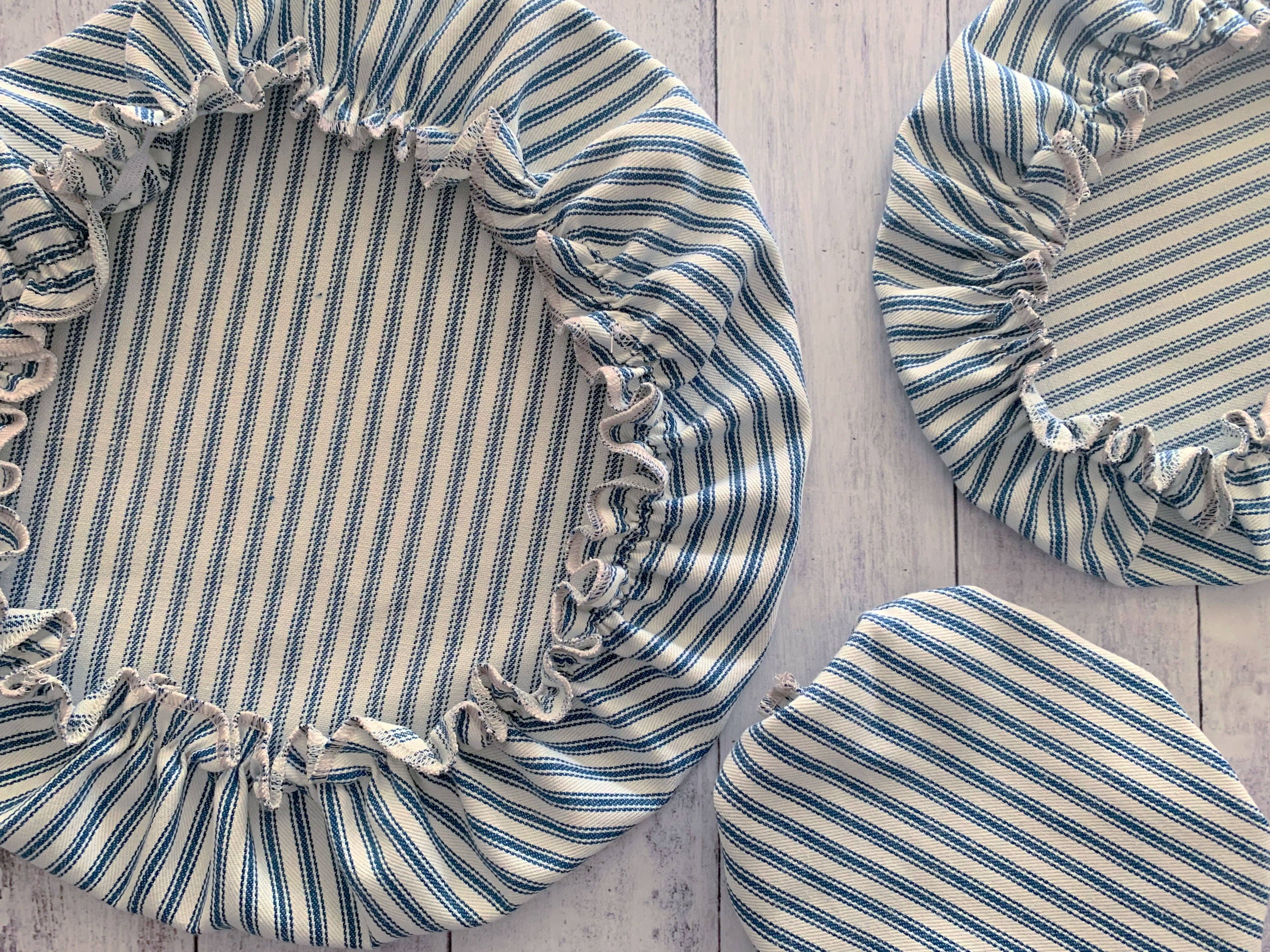 Reusable Bowl Covers, set of three- ticking stripes