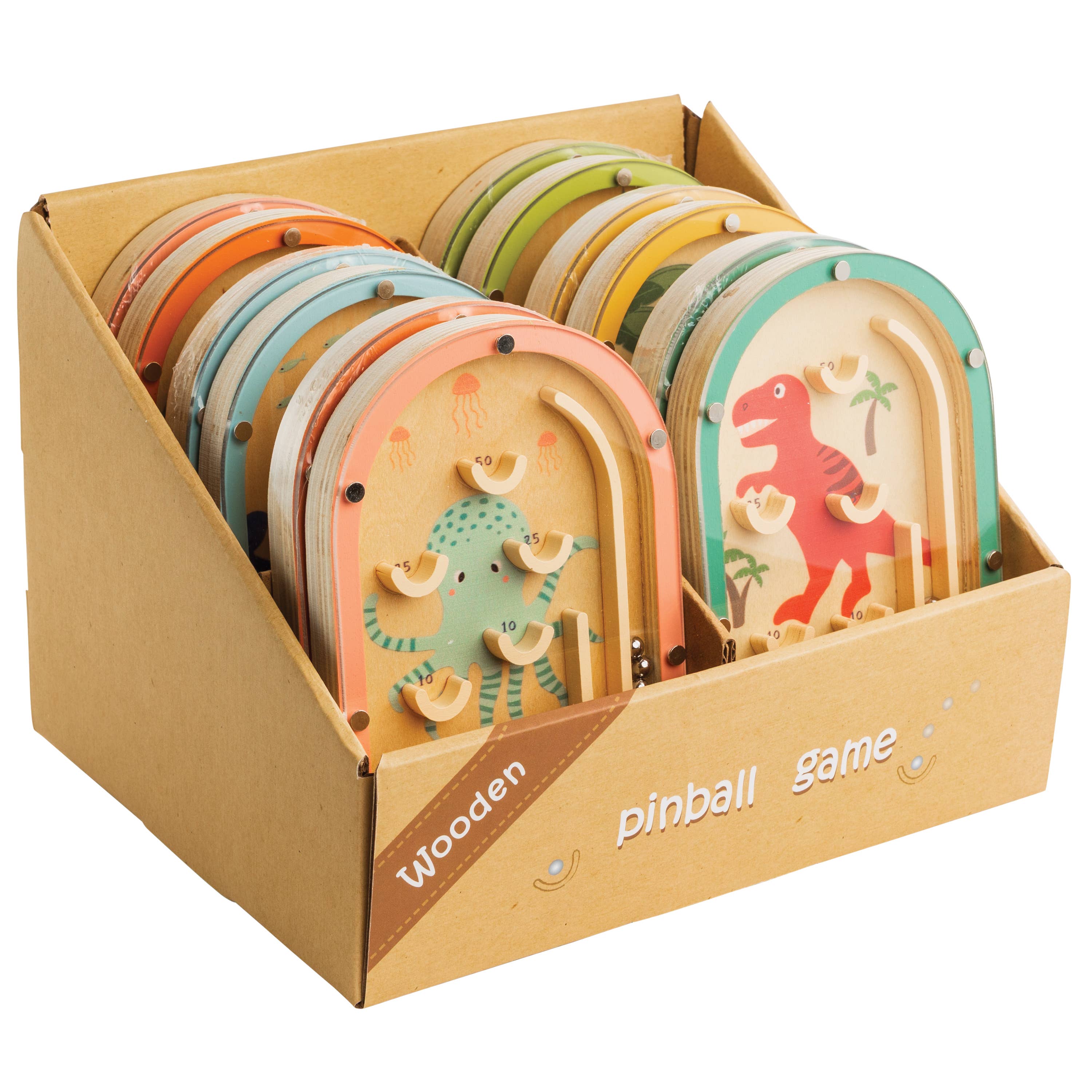 Wooden Pinball Game 12 Unit Display