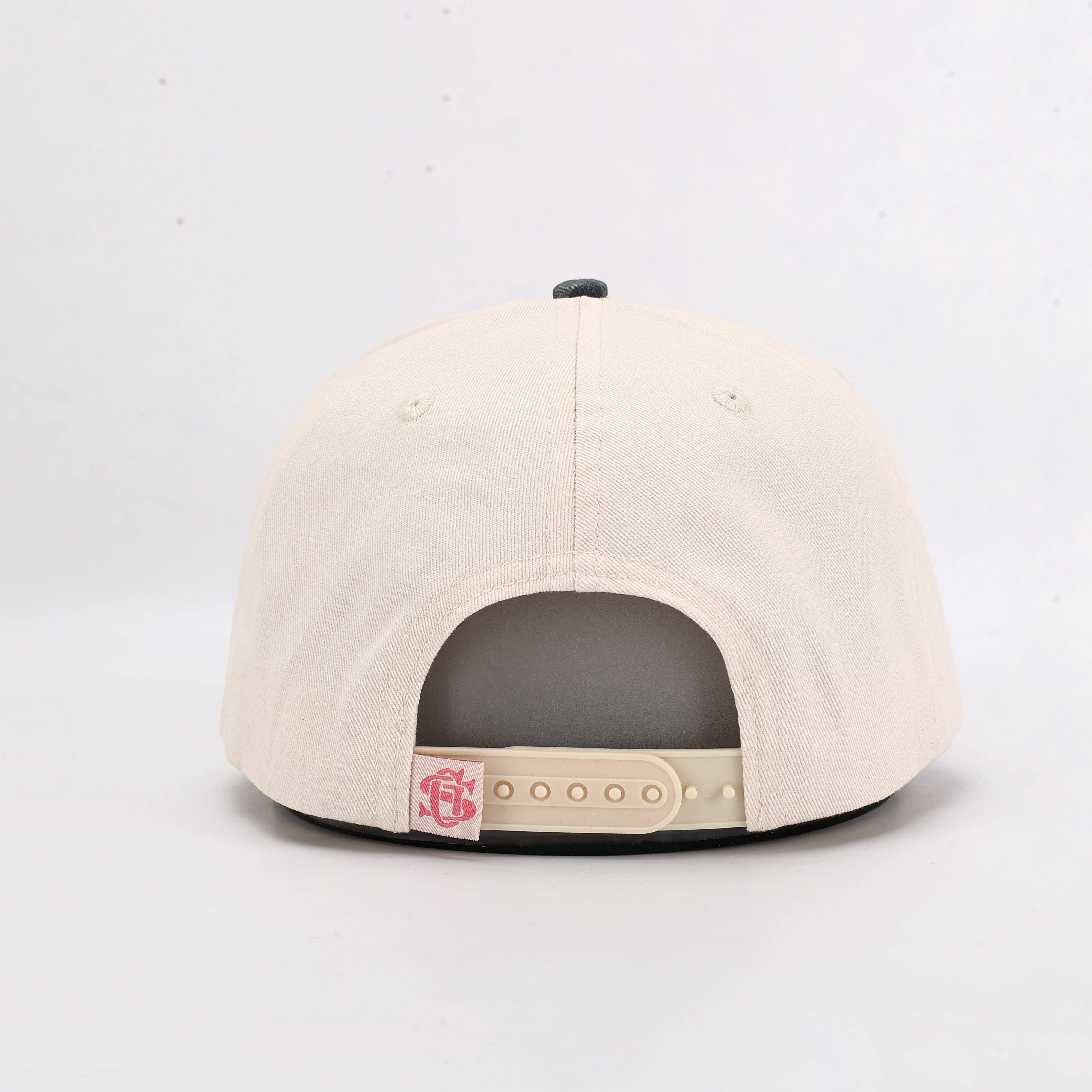 Darlin' Script Hat in cream with camo bill back view