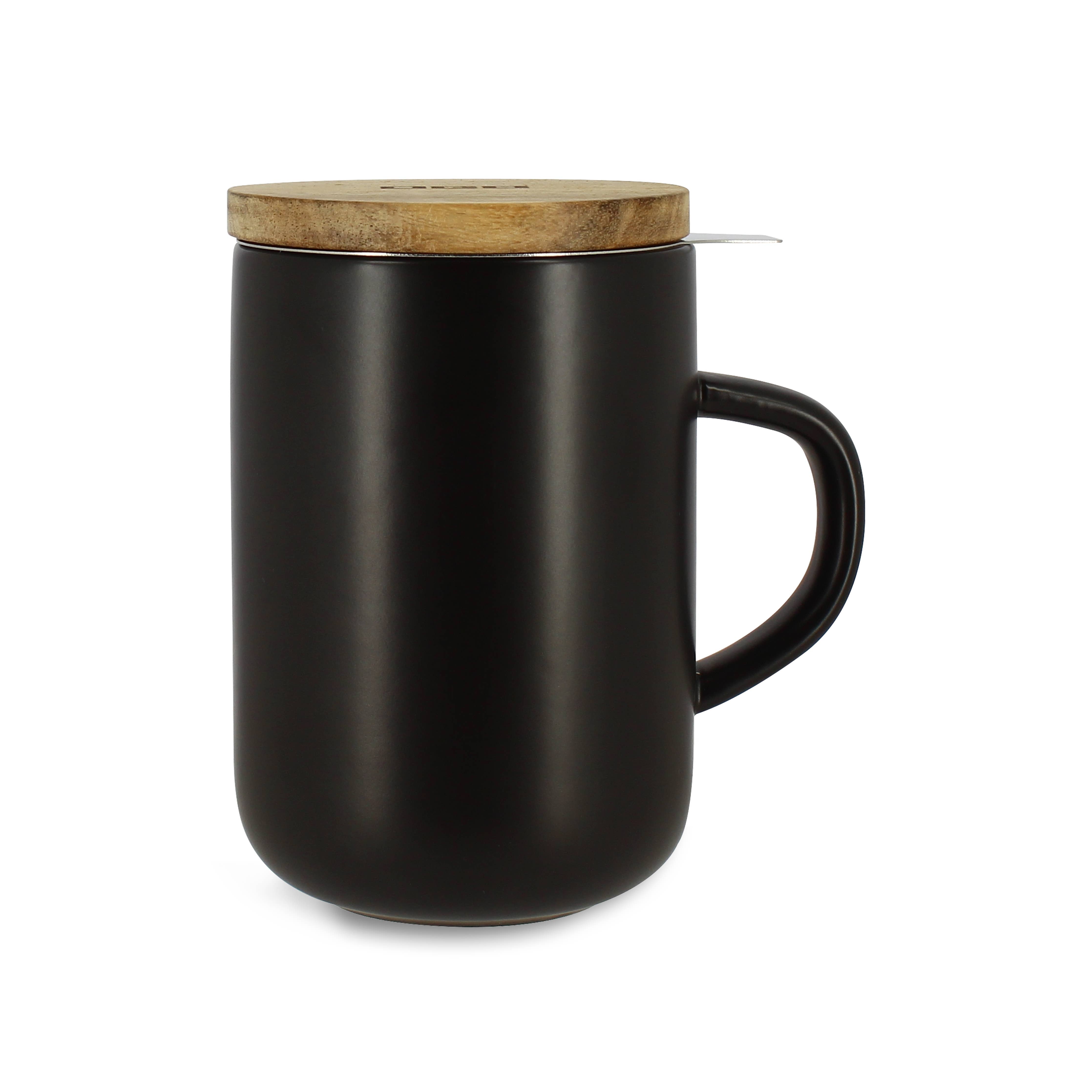 Juliet black stoneware teapot with wooden lid, 475ml