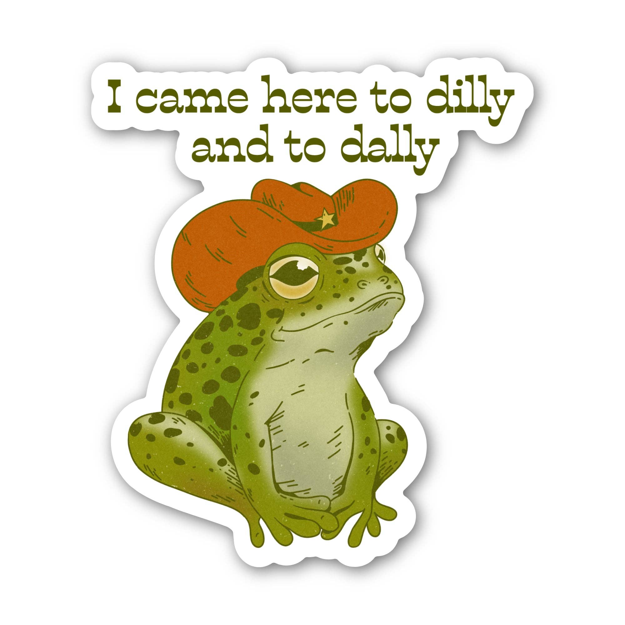 Dilly and Dally southern frog sticker with hat