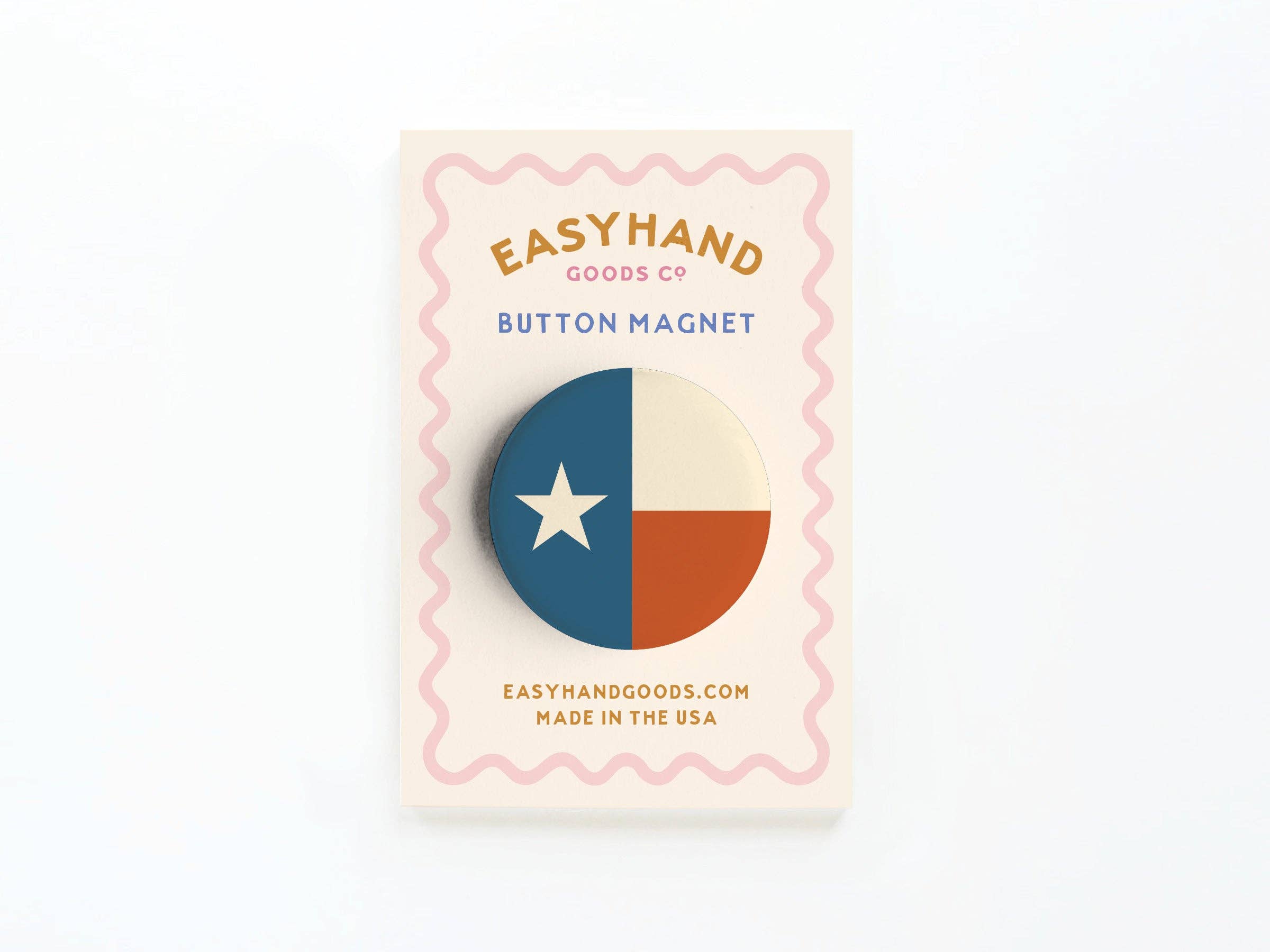 Texas Flag button pin back view