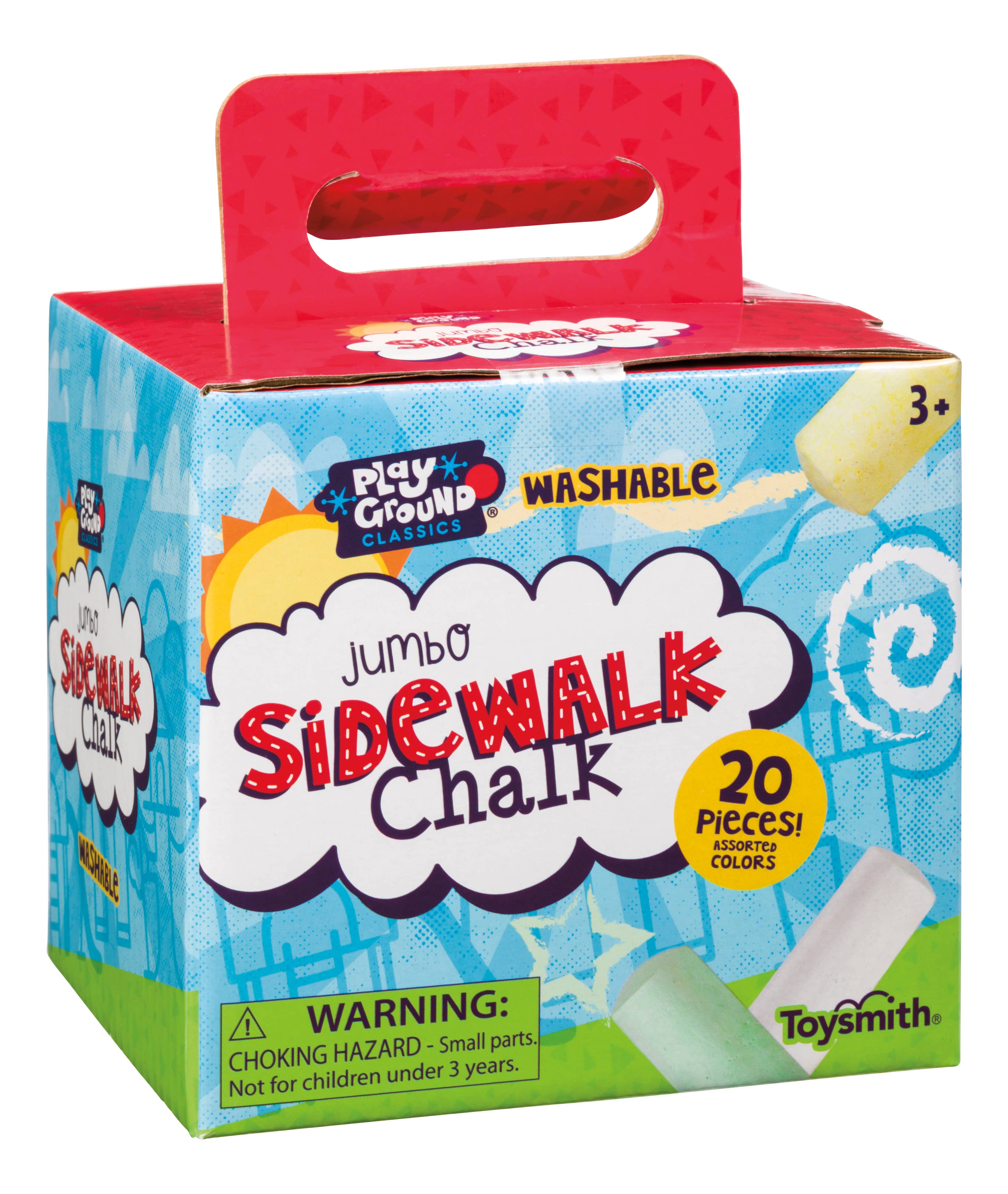 Playground Classics Jumbo Sidewalk Chalk, Assorted Colors