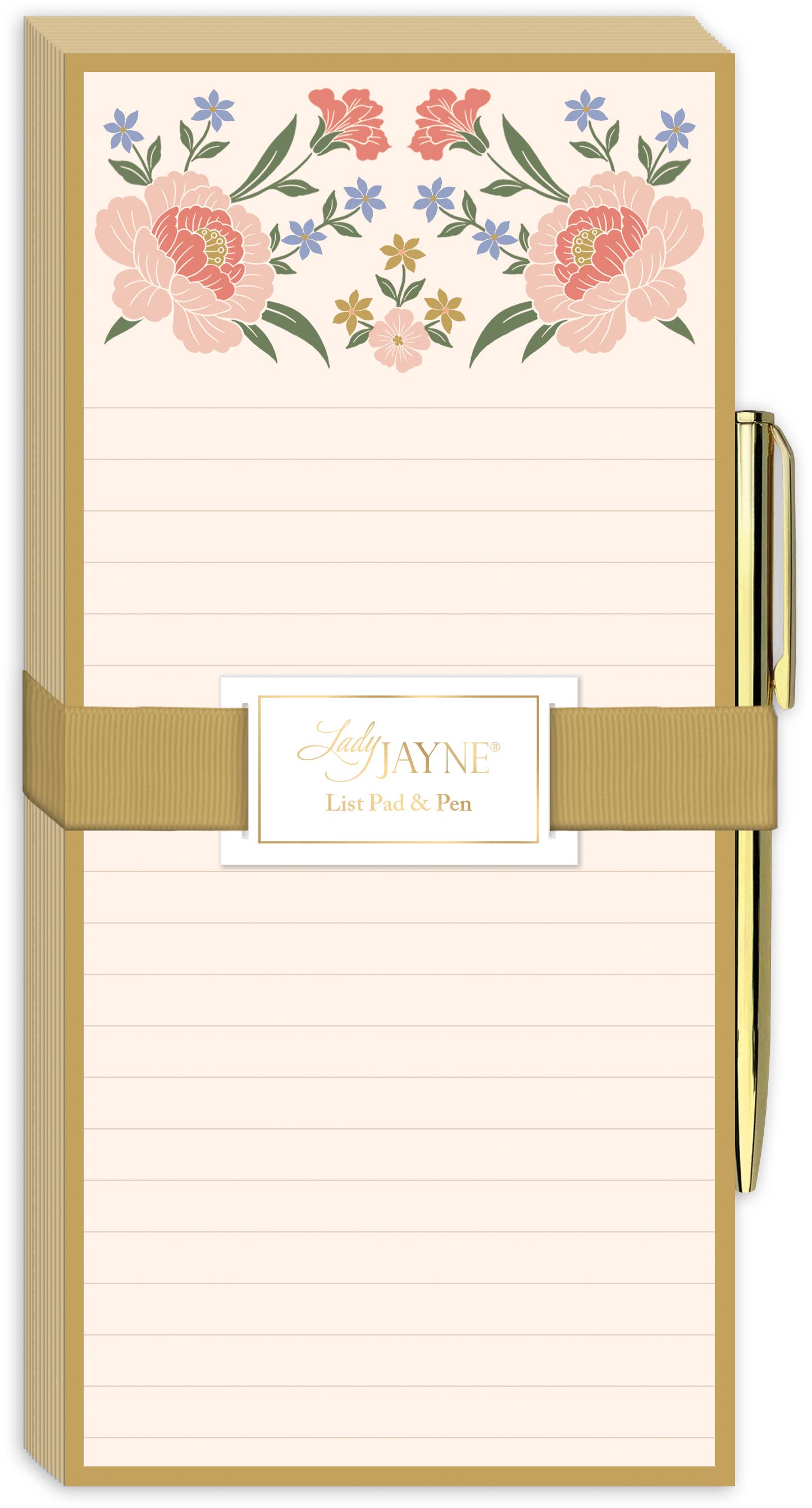 Rose Magnetic List Pad With Pen