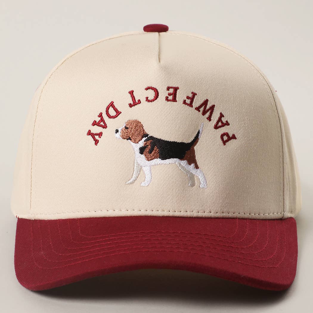 Pawfect Day beagle embroidered two-tone trucker hat back view