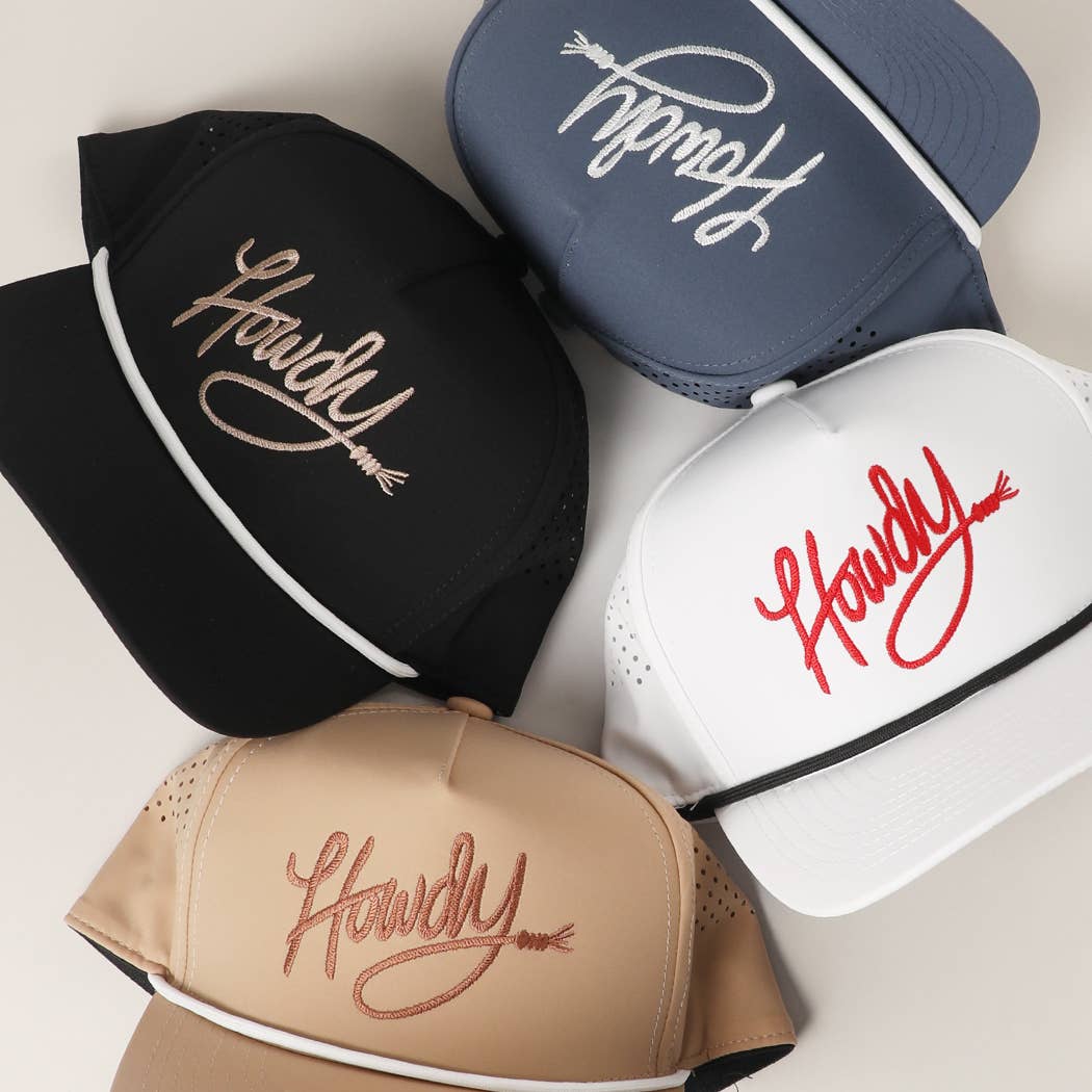 Howdy embroidered premium rope strap trucker hat