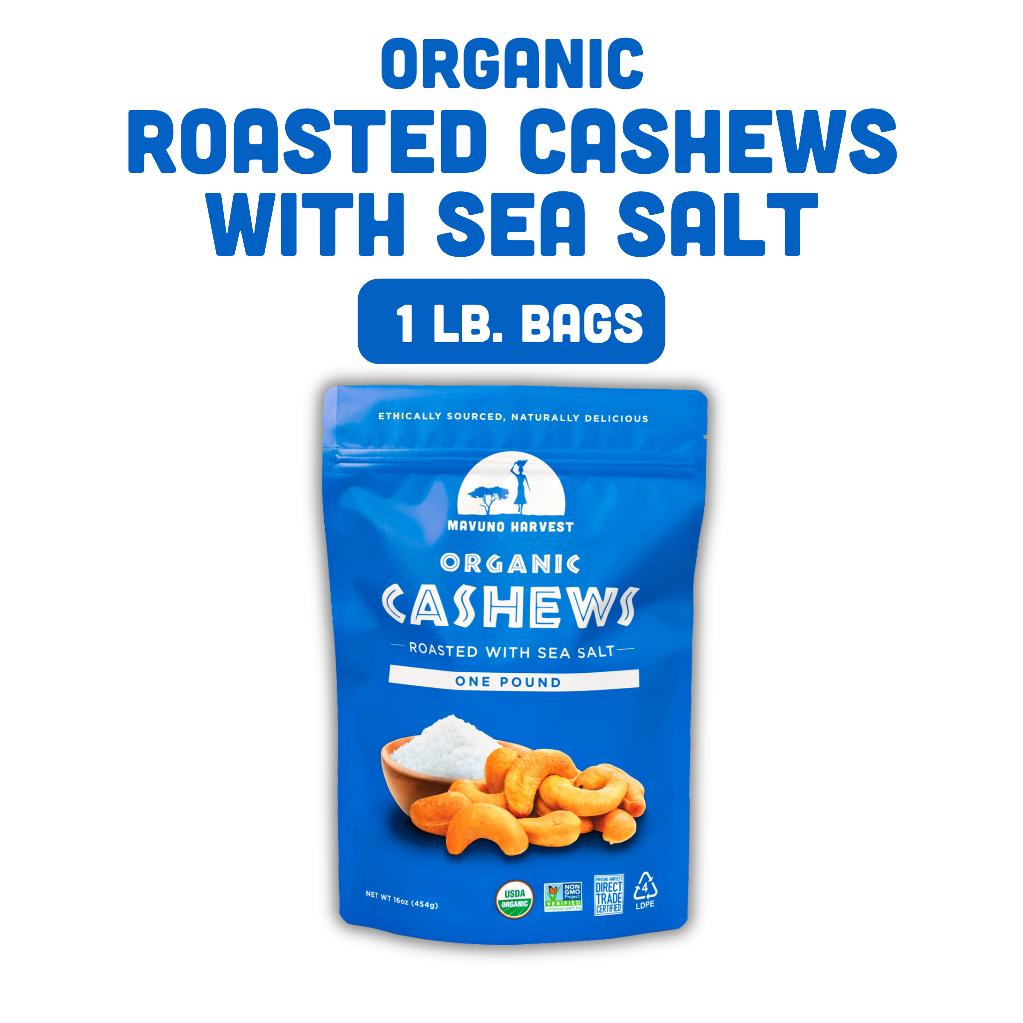 Organic Roasted Cashews with Sea Salt