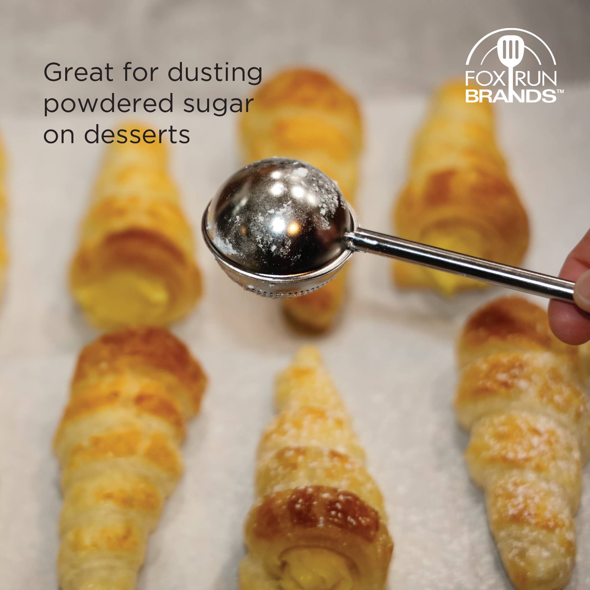 Fox Run Stainless Steel Sugar and Flour Duster Wand, 7"