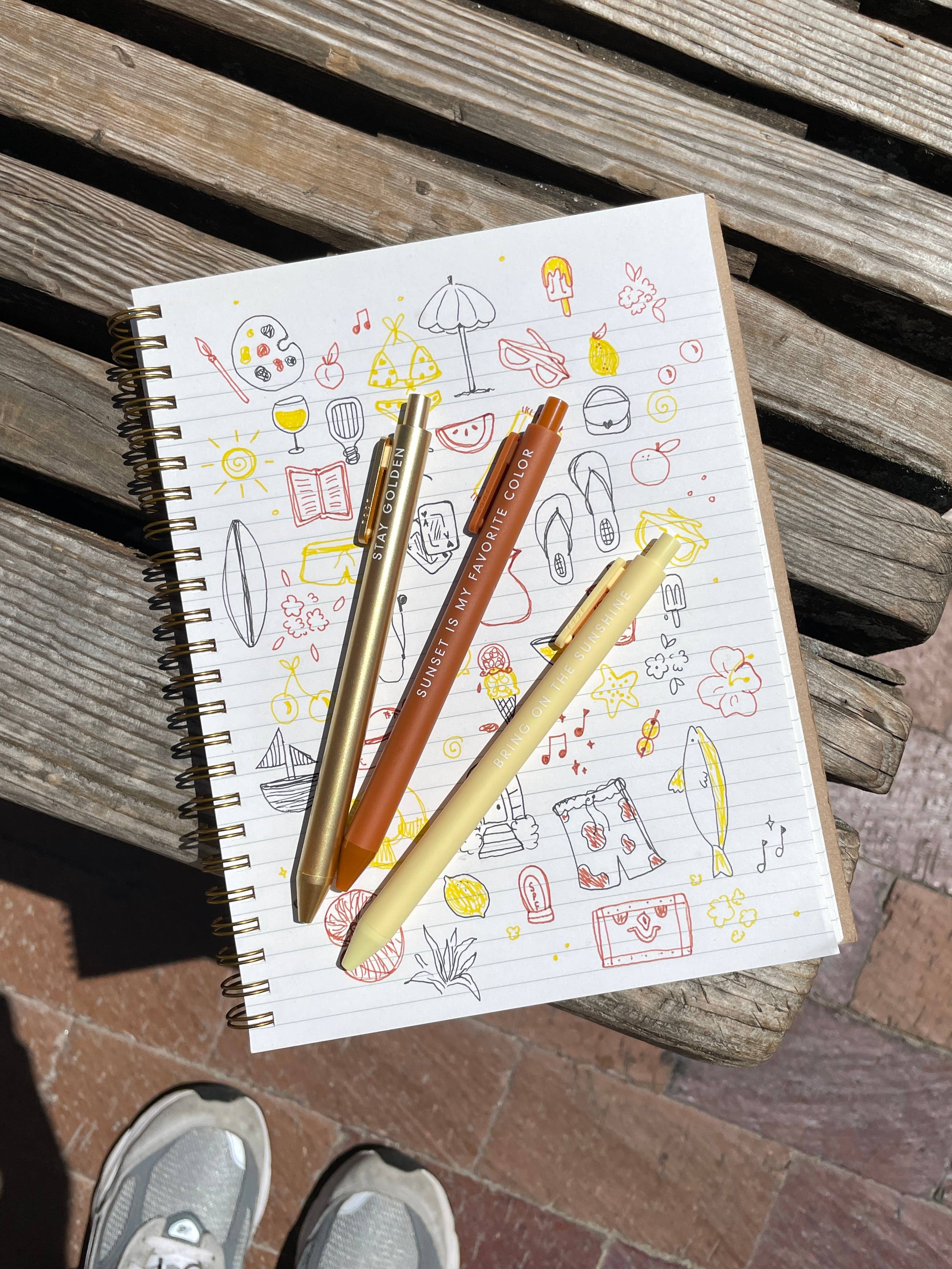 Sunshine Jotter Gel Pen set of 3 pen detail