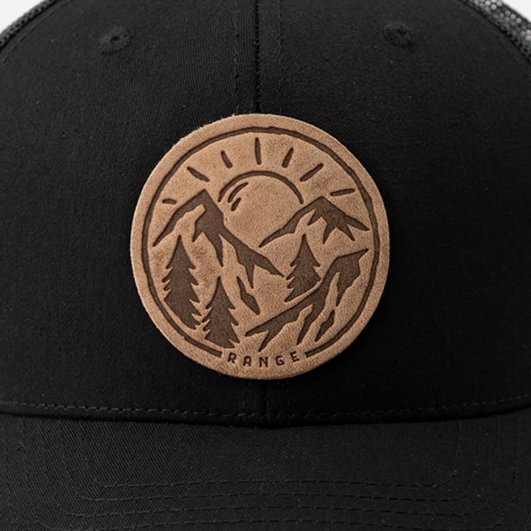 Vintage Sunrise Hat | Leather Patch Snapback: Brown/Khaki