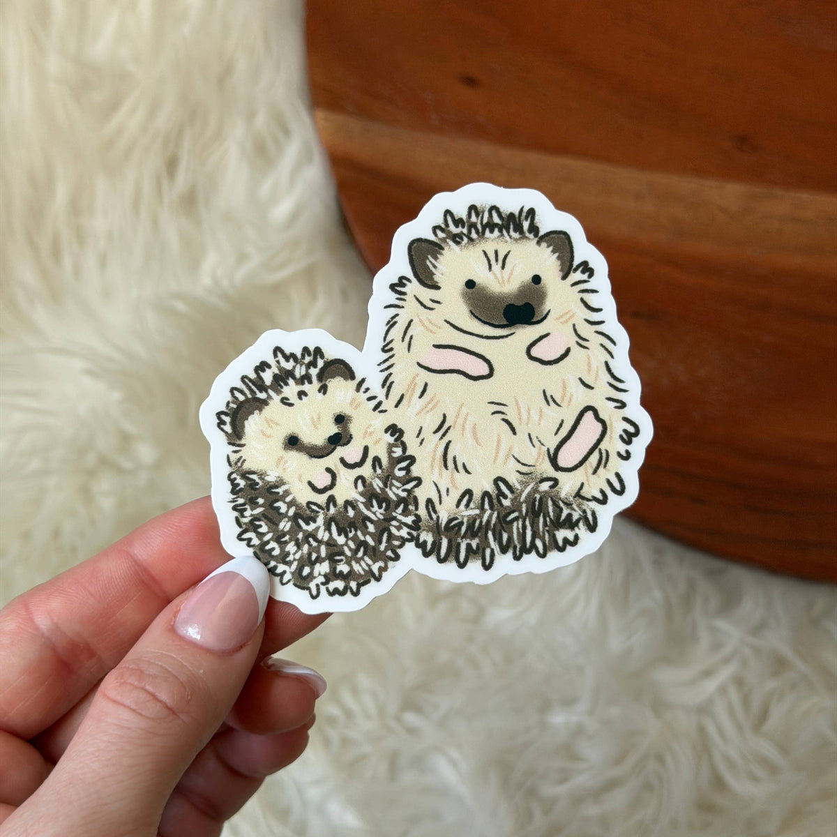 Hedgehog & Hoglet Cute Animal Sticker
