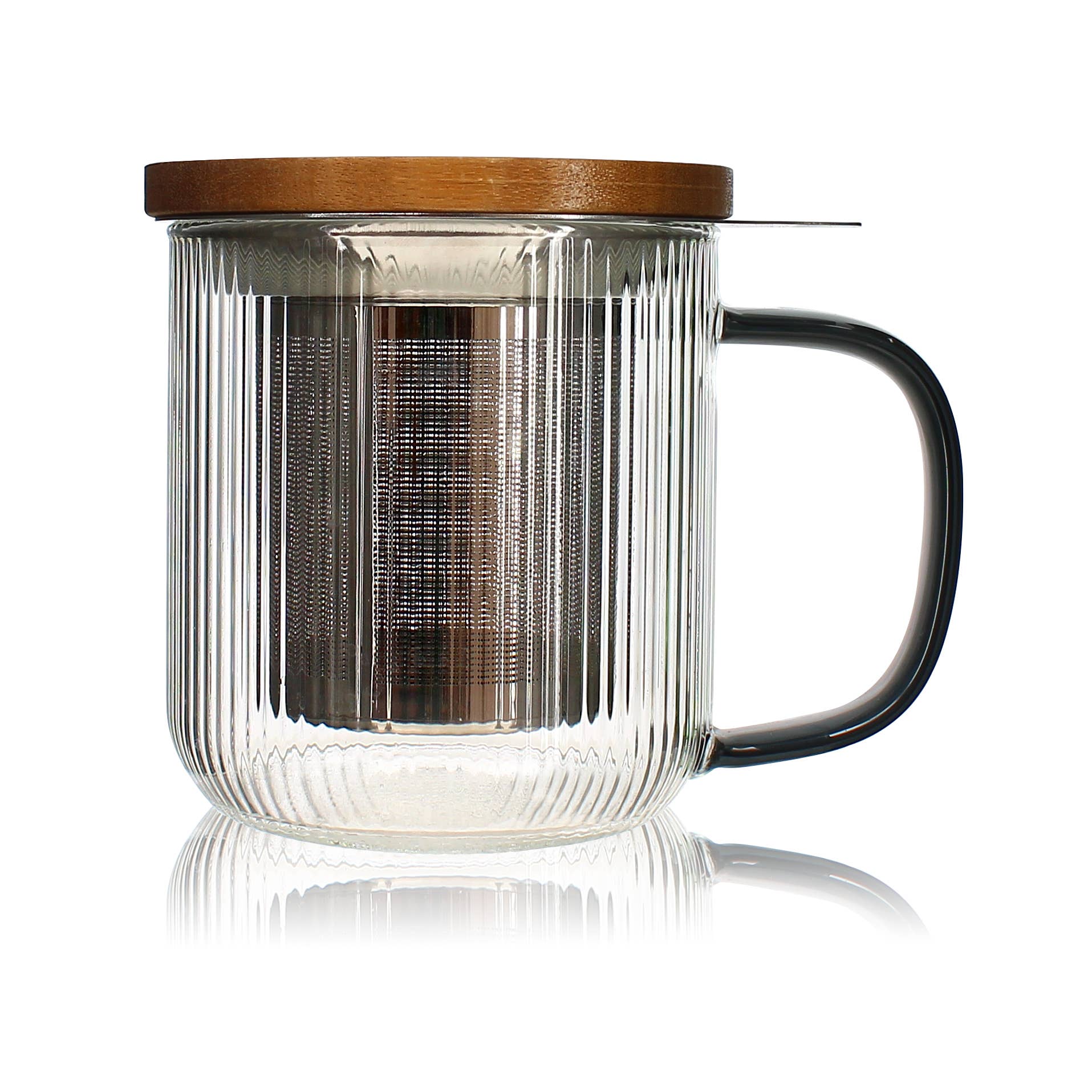 Karl 300ml borosilicate glass tea pot with graphite handle