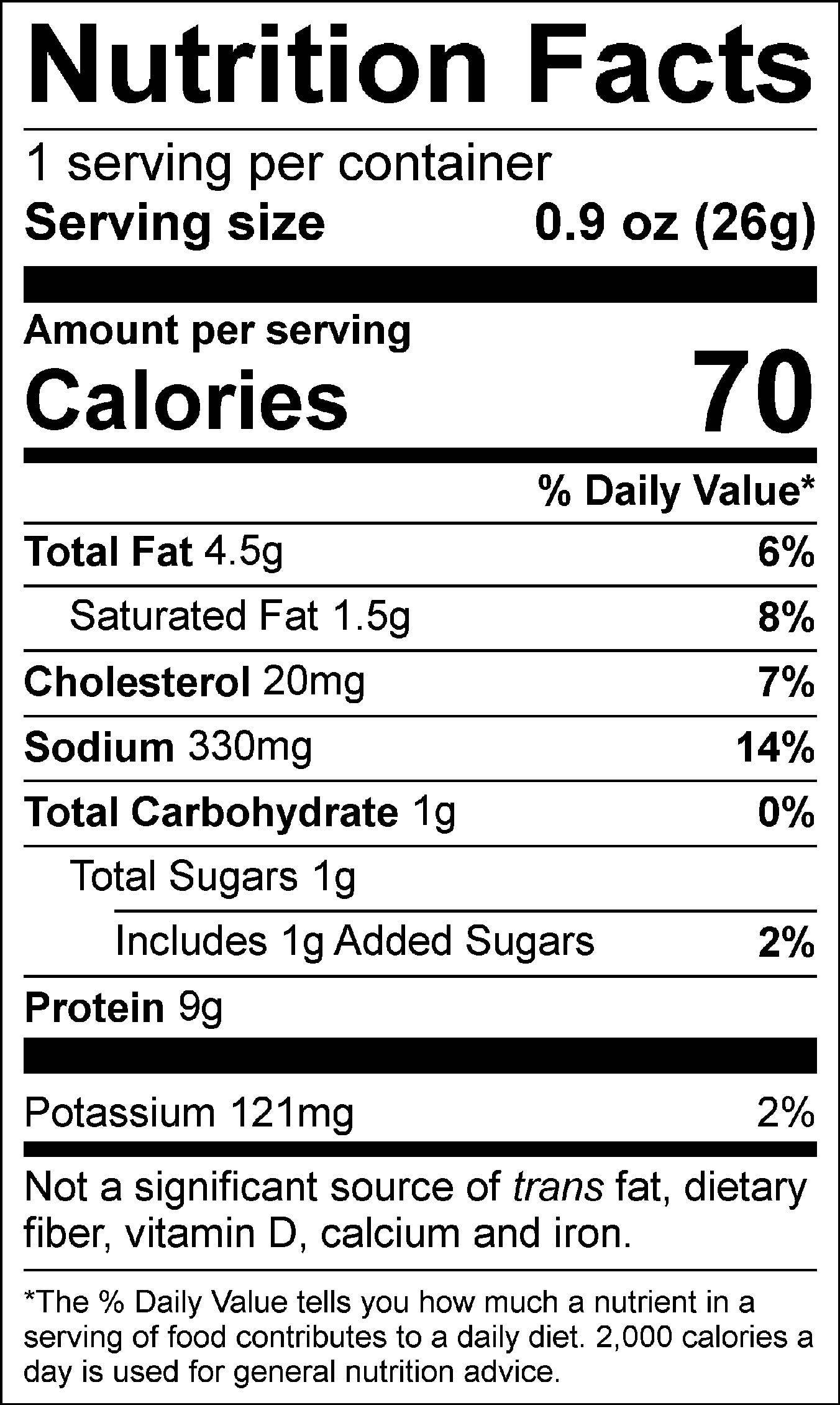 Pheasant meat sticks back of package details
