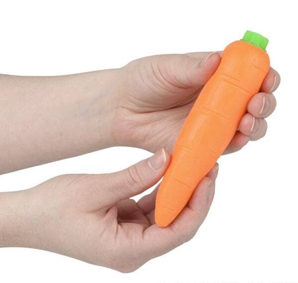 LLB Stretch and Squeeze Carrot toy close-up