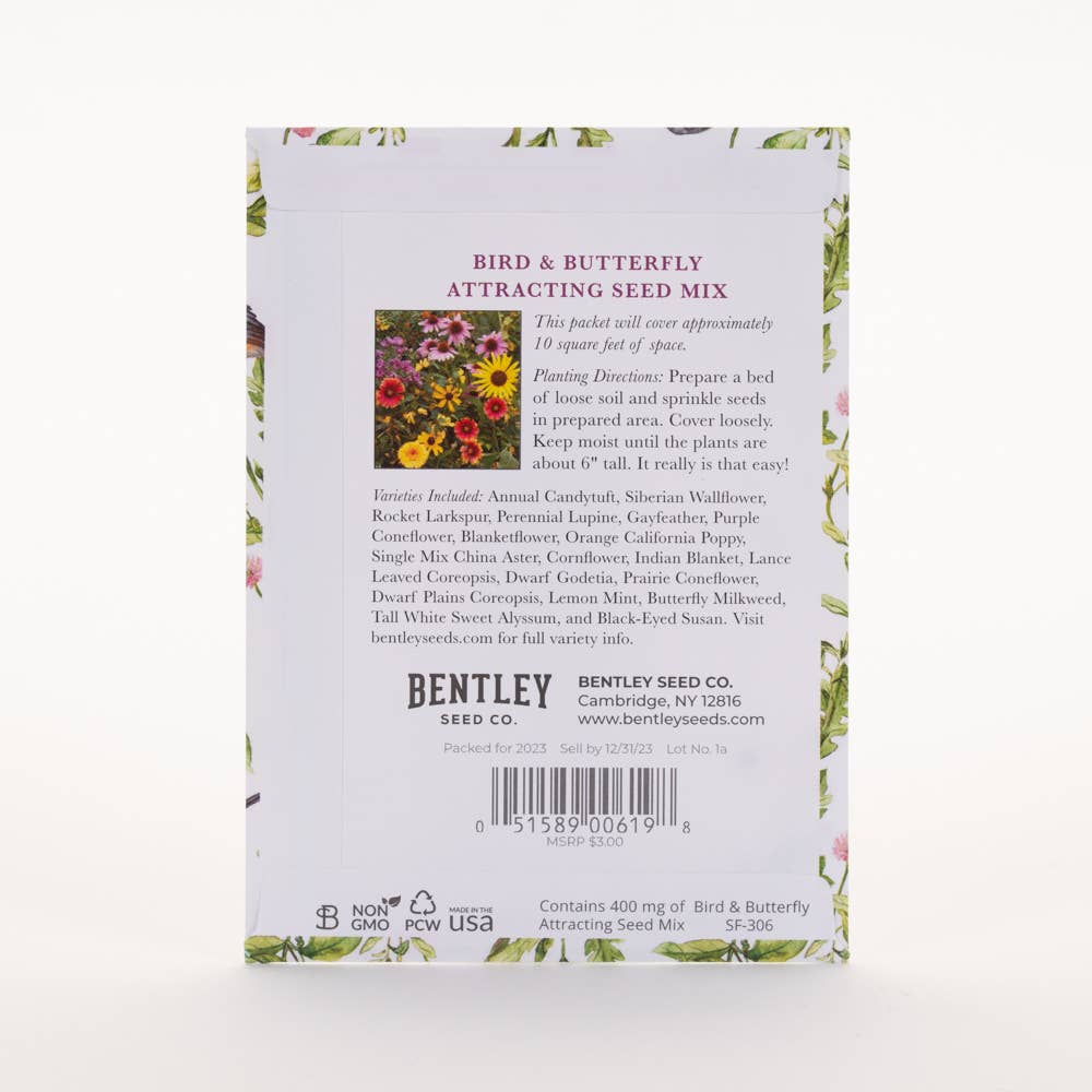 Bentley Seed Co. - Thank You Bird Butterfly Mix Seed Packets