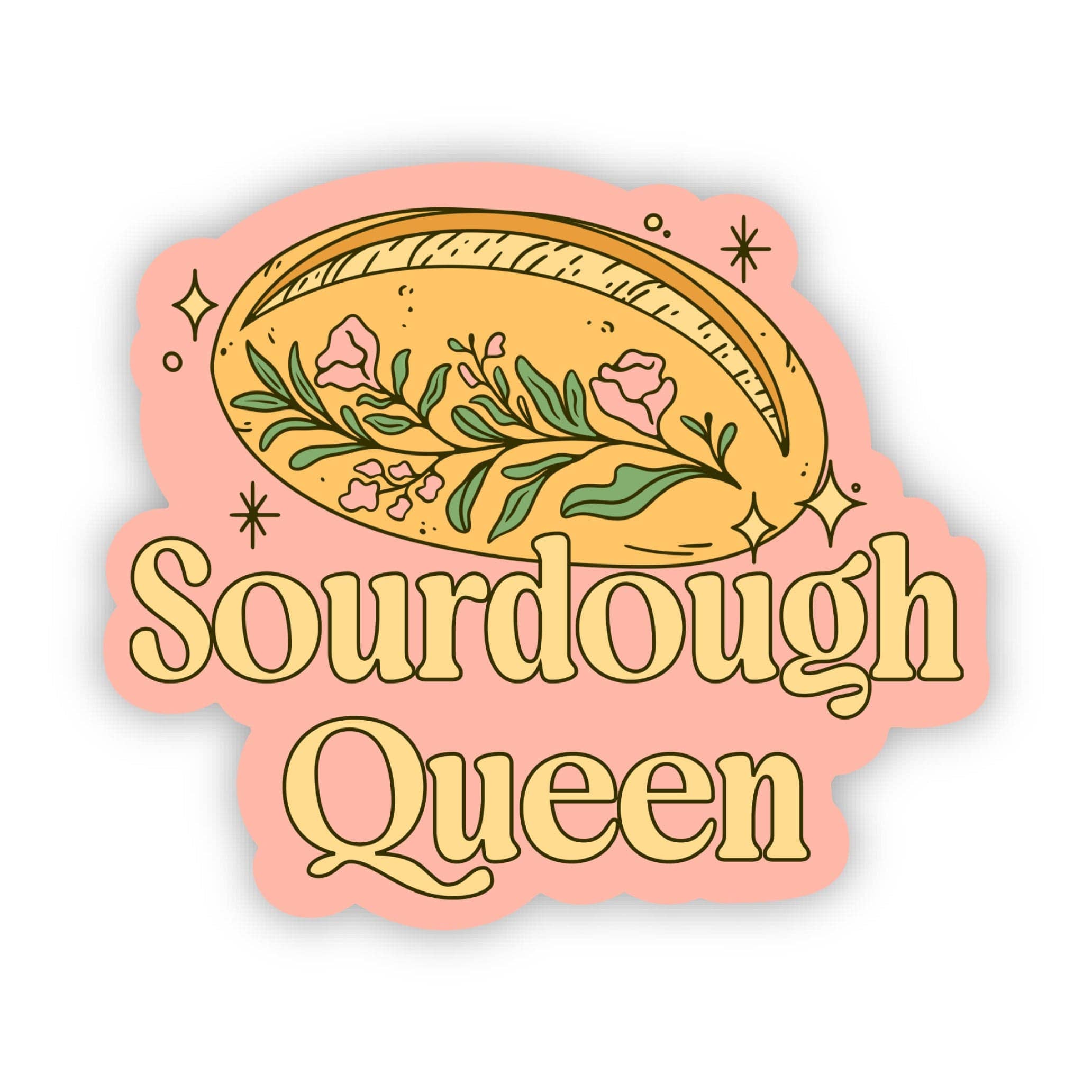 Sourdough Queen sticker close-up detail