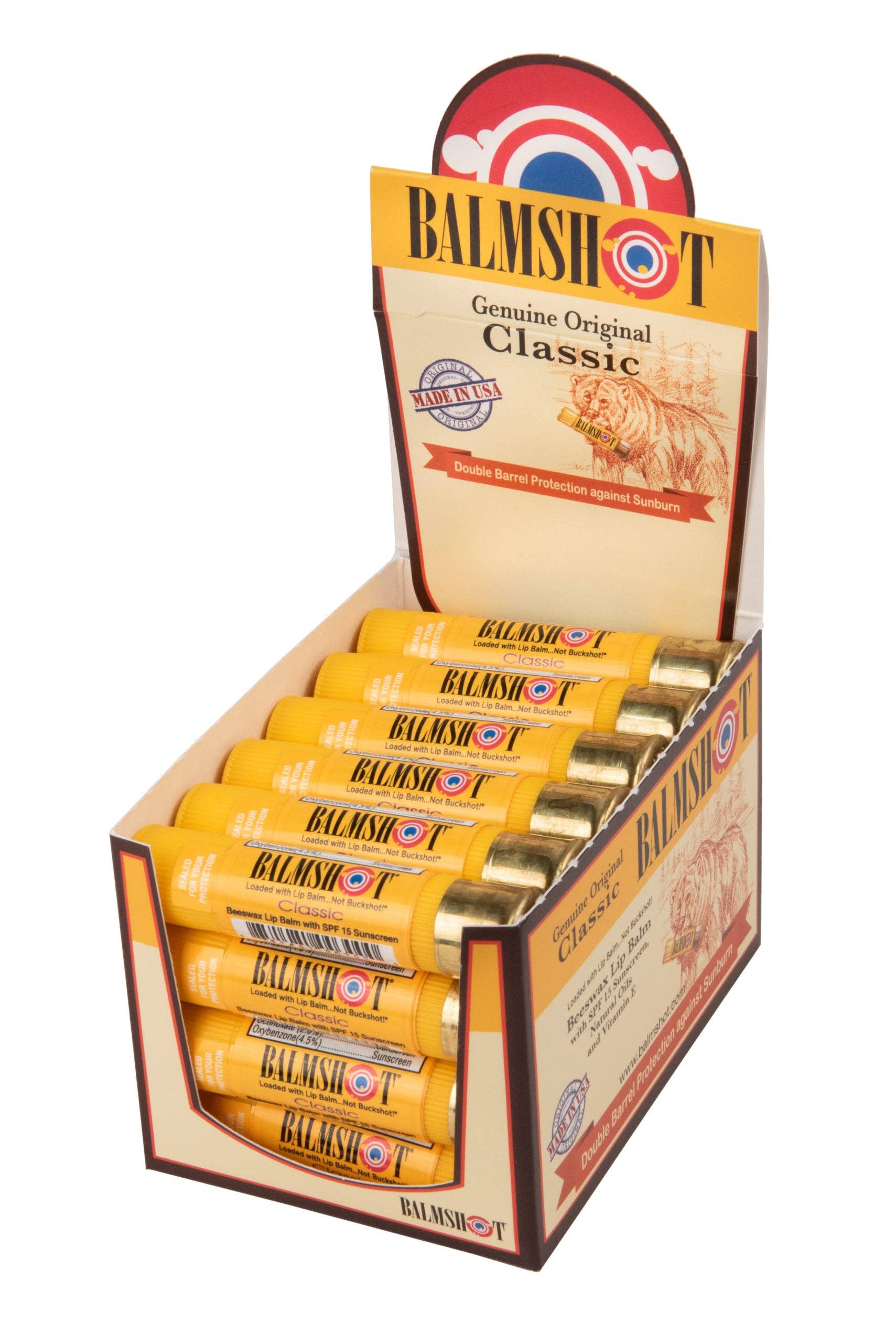 Shotgun Shell Lip Balm | Classic Vanilla | SPF 15 | 24 Pack