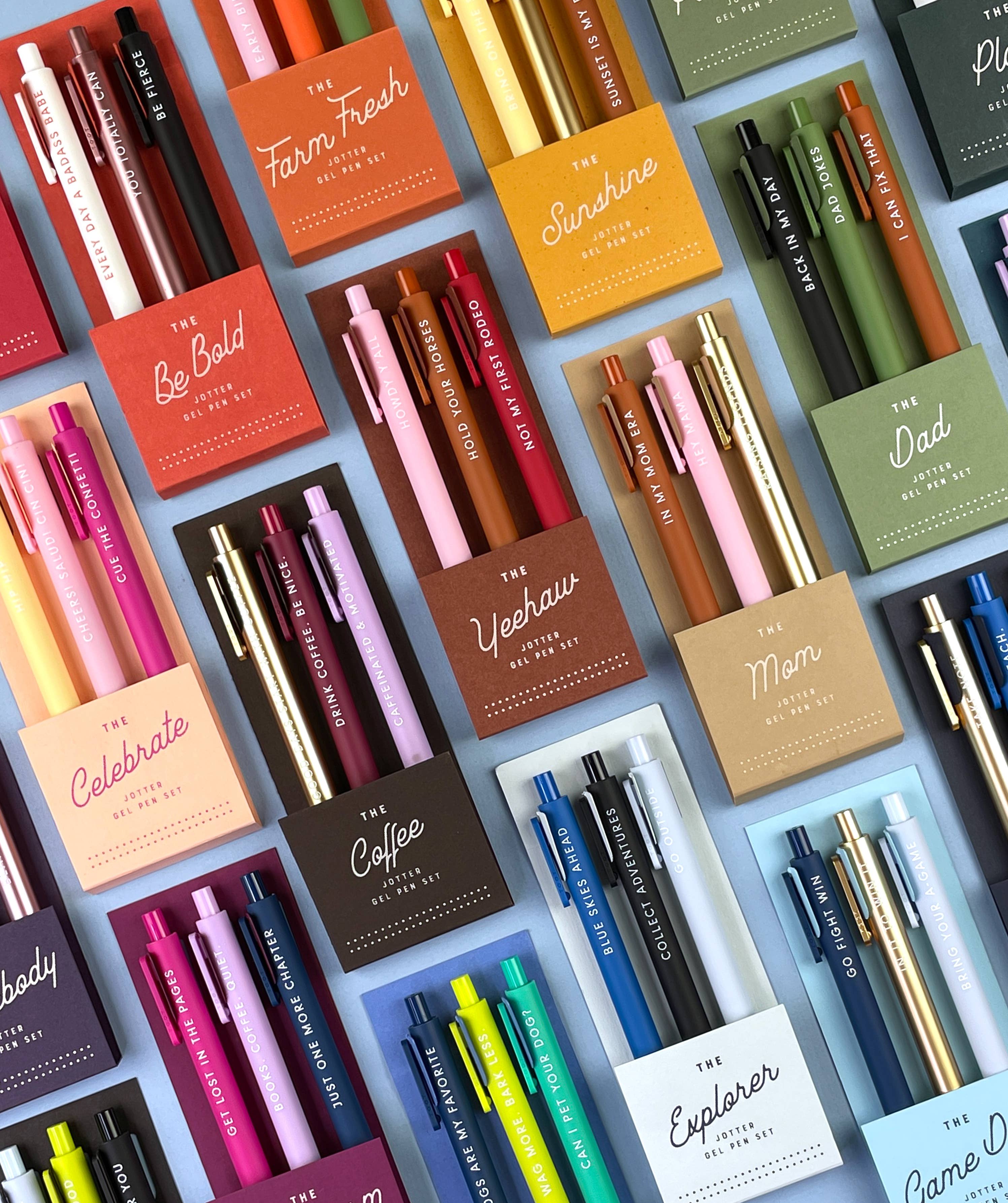Coffee Jotter Gel Pen set of 3 in packaging