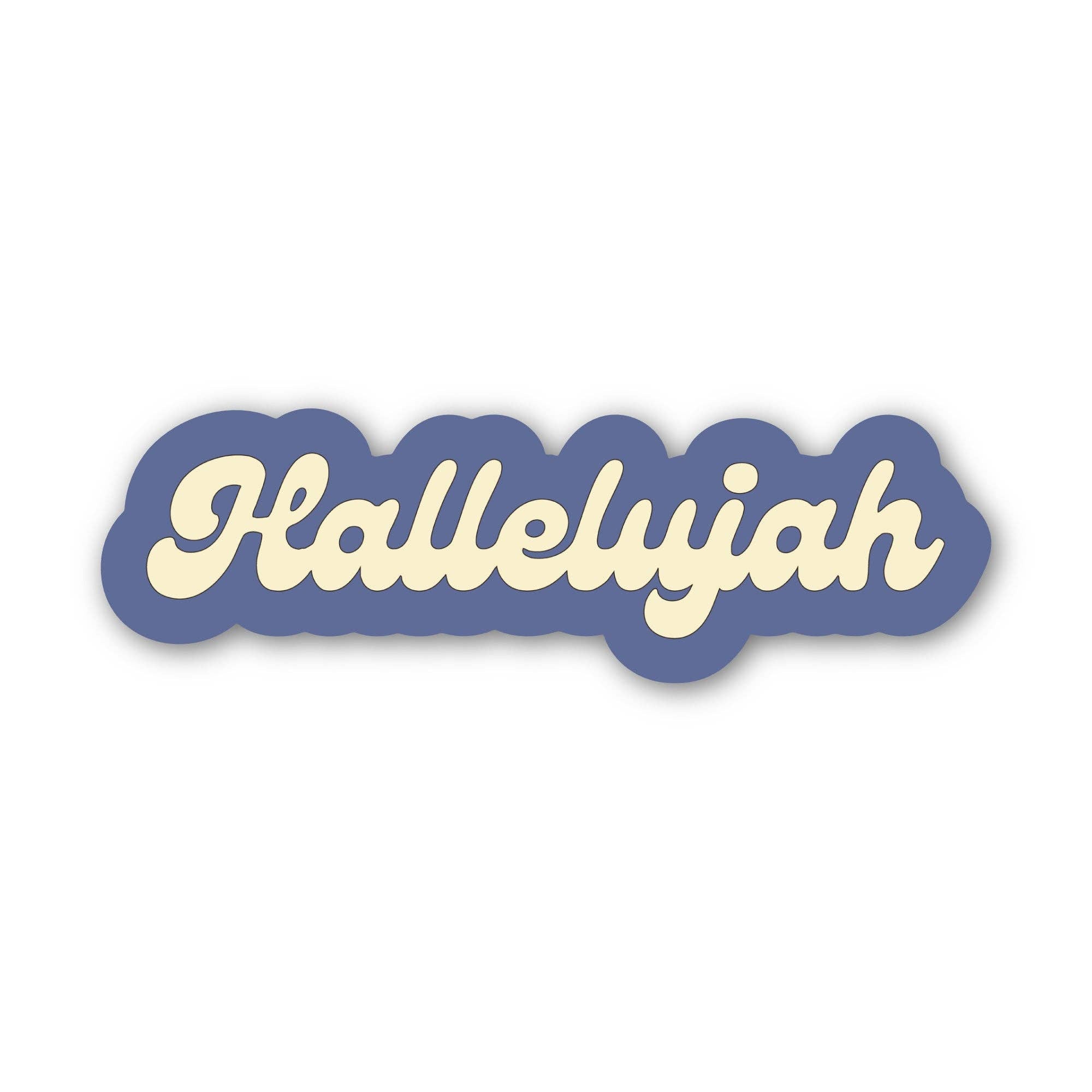 Hallelujah text faith sticker in decorative lettering