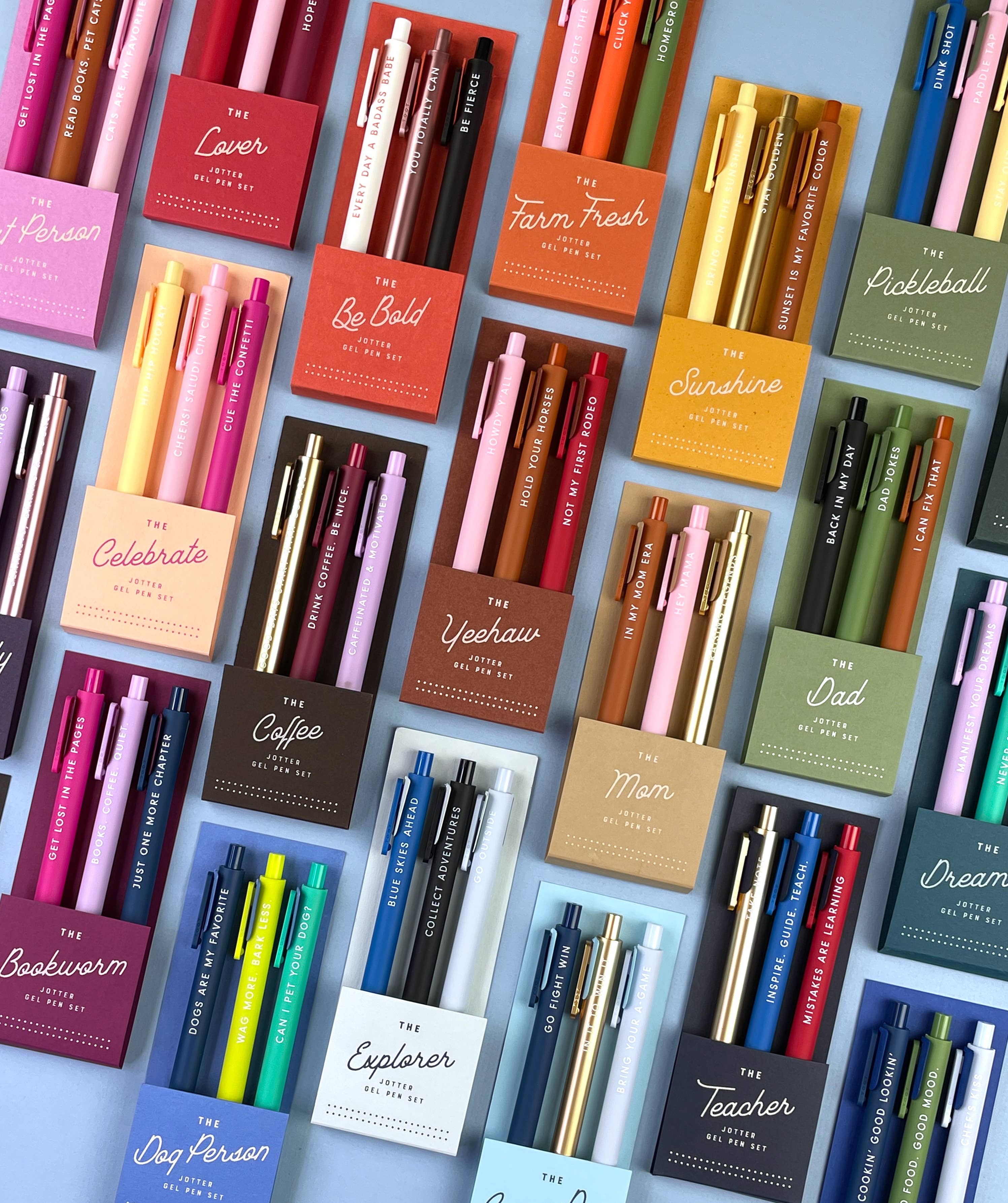 The Bookworm Jotter Gel Pen set of 3 in packaging