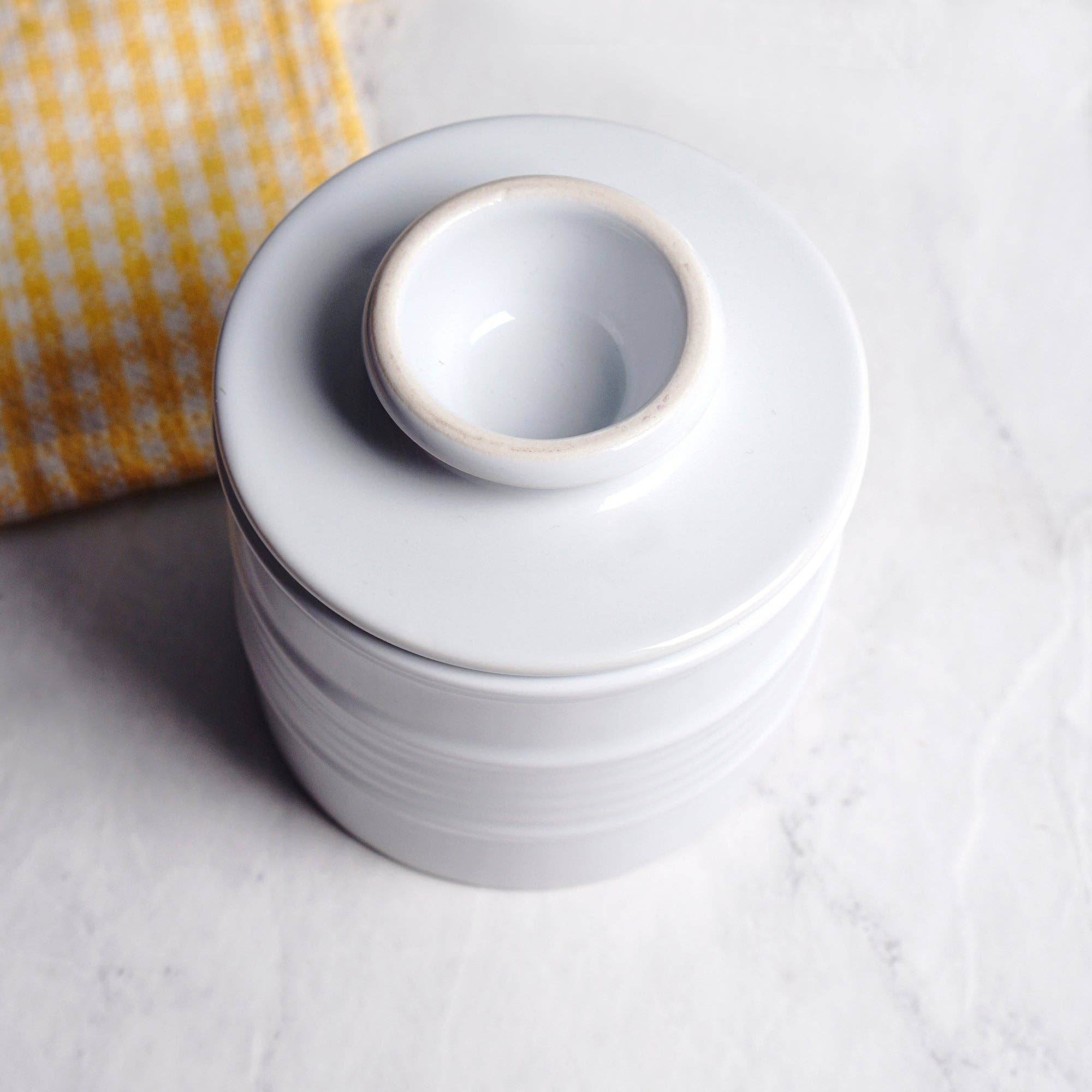 Stoneware Butter Pot - White