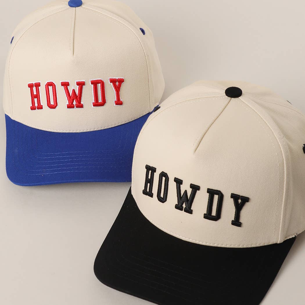 HOWDY 3D Letter Embroidered Two-Tone Trucker Hat