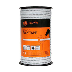 Gallagher - 1/2" 656' Poly Tape Thick, White